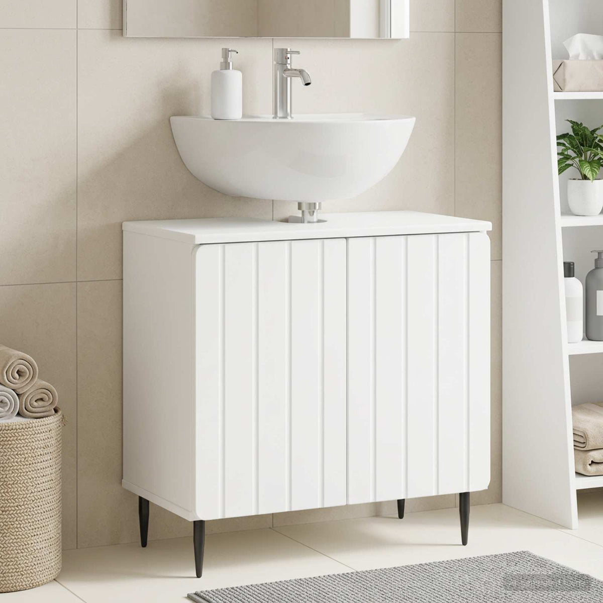 Bathroom Sink Cabinet ZWOLLE White 59.5 x 31.5 x 59 cm