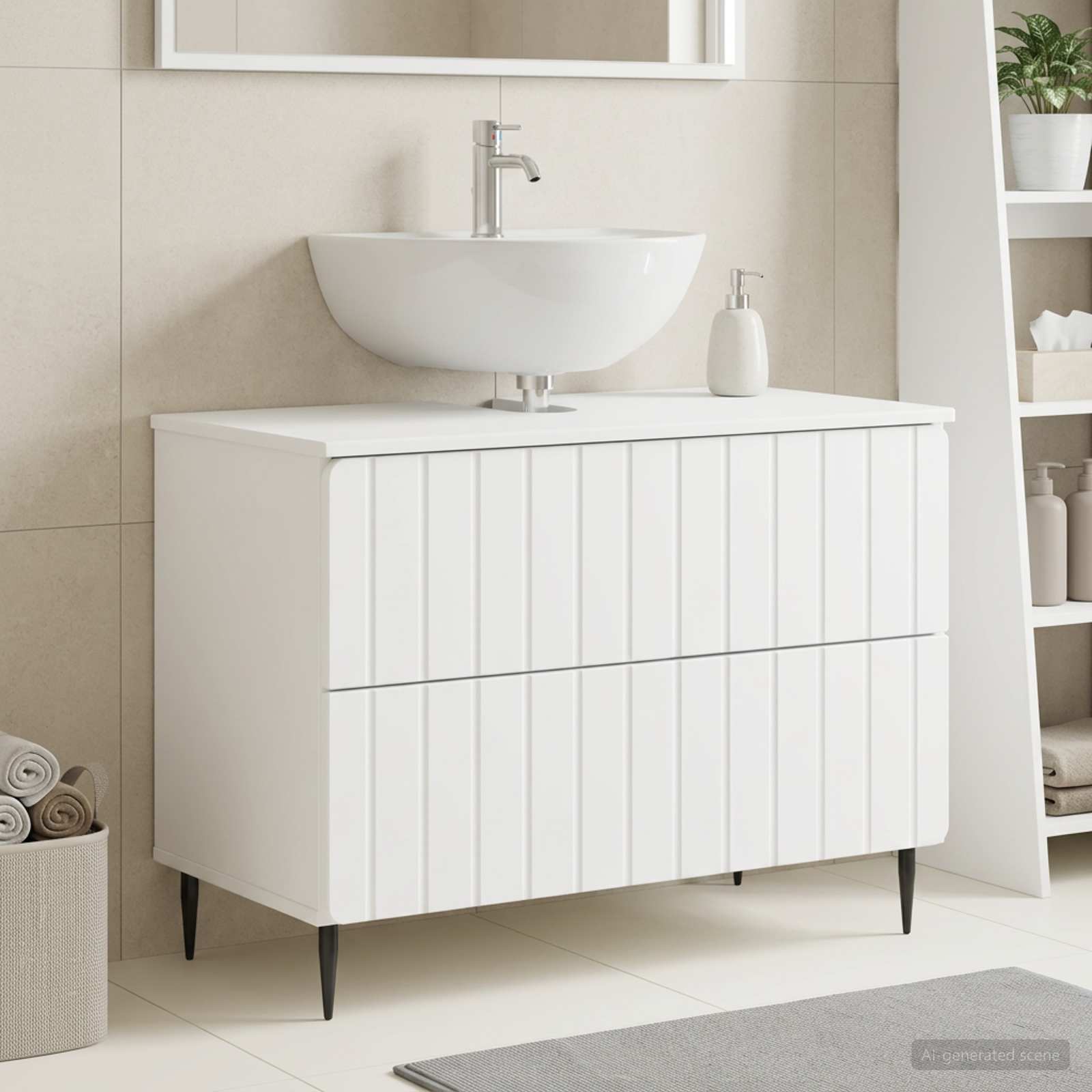 Bathroom Sink Cabinet ZWOLLE White 82 x 41 x 58.5 cm