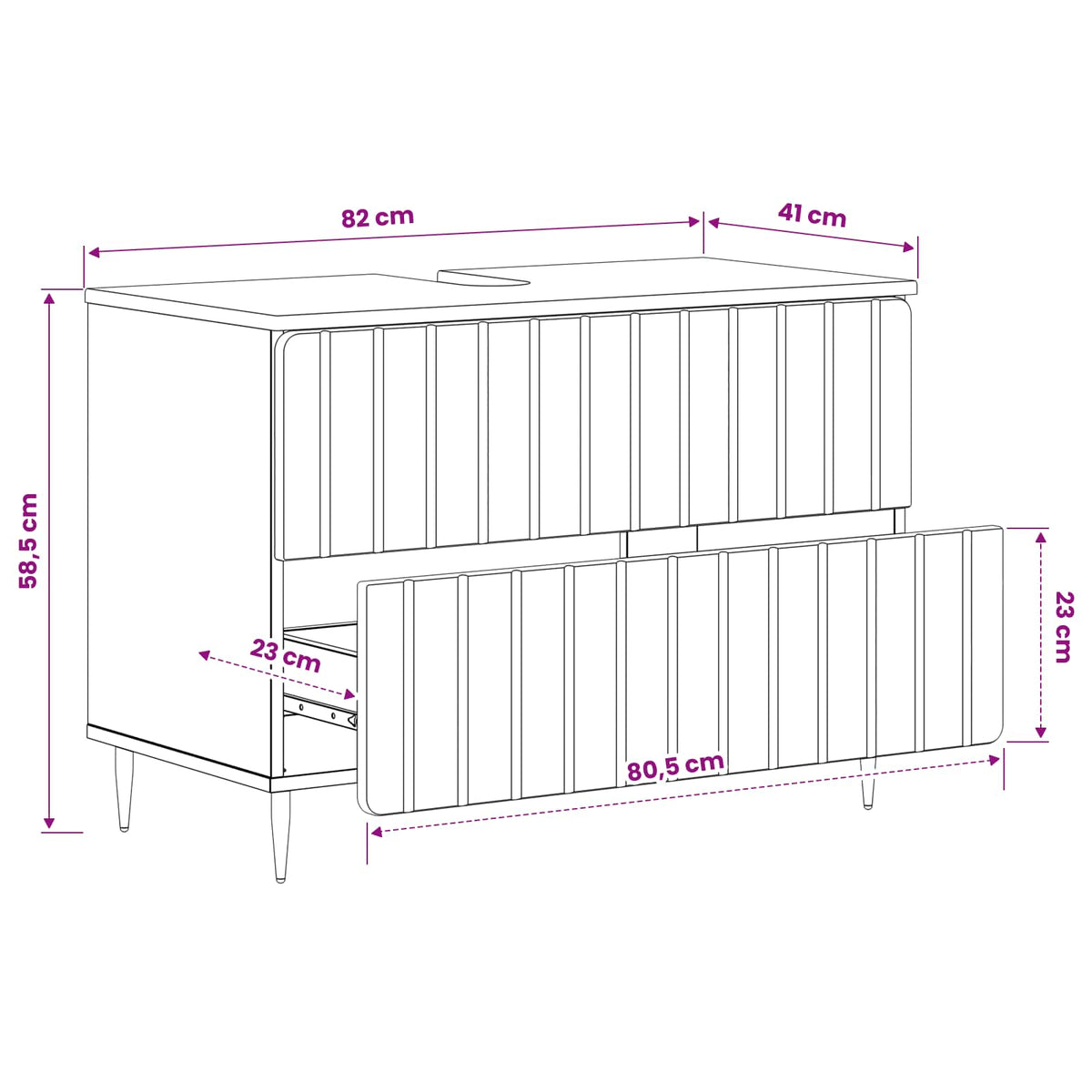 Bathroom Sink Cabinet ZWOLLE White 82 x 41 x 58.5 cm