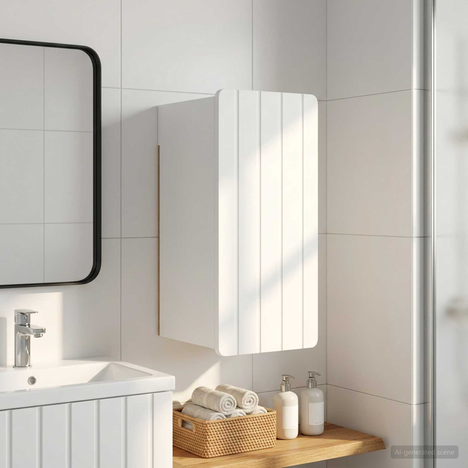 Bathroom Wall Cabinet ZWOLLE White 30 x 31 x 63 cm