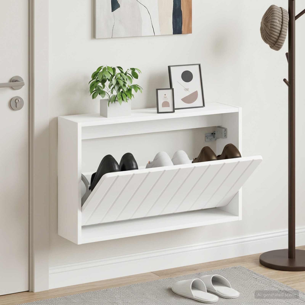 Wall-Mounted Shoe Cabinet ZWOLLE 71 x 17 x 43 cm White