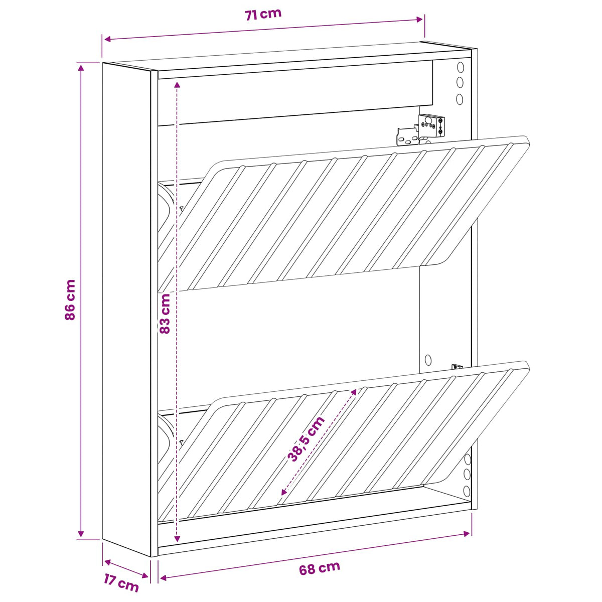 Wall-Mounted Shoe Cabinet ZWOLLE 71 x 17 x 86 cm White