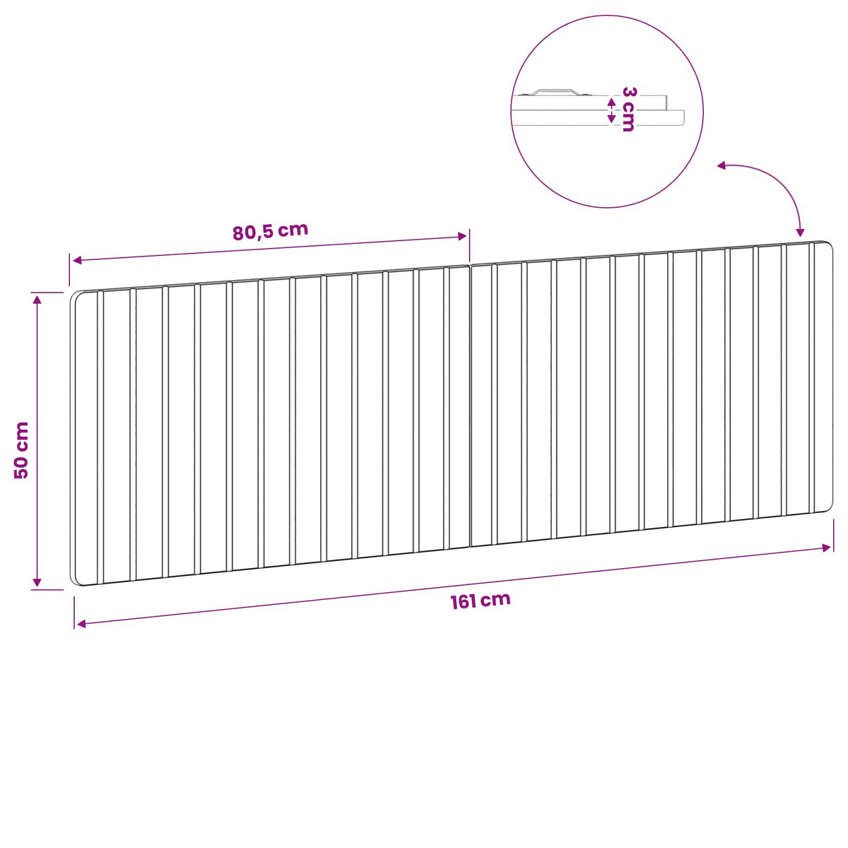Wall-Mounted Headboard ZWOLLE Sonoma Oak Engineered Wood