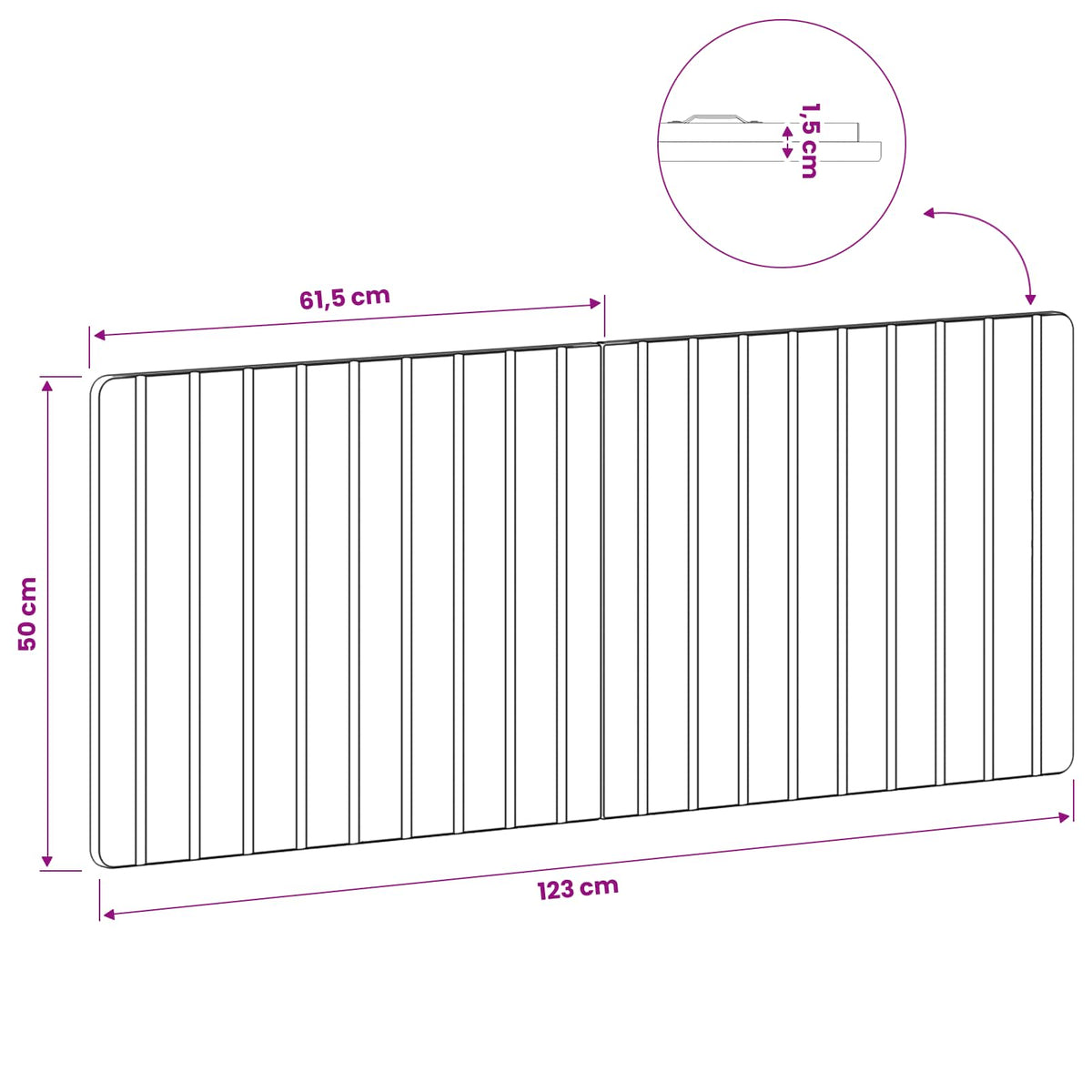 Wall-Mounted Headboard ZWOLLE Sonoma Oak Engineered Wood