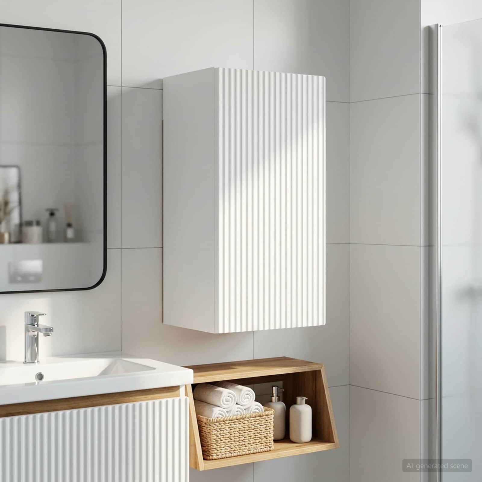 Bathroom Wall Cabinet ARNHEM White 30 x 31 x 59 cm