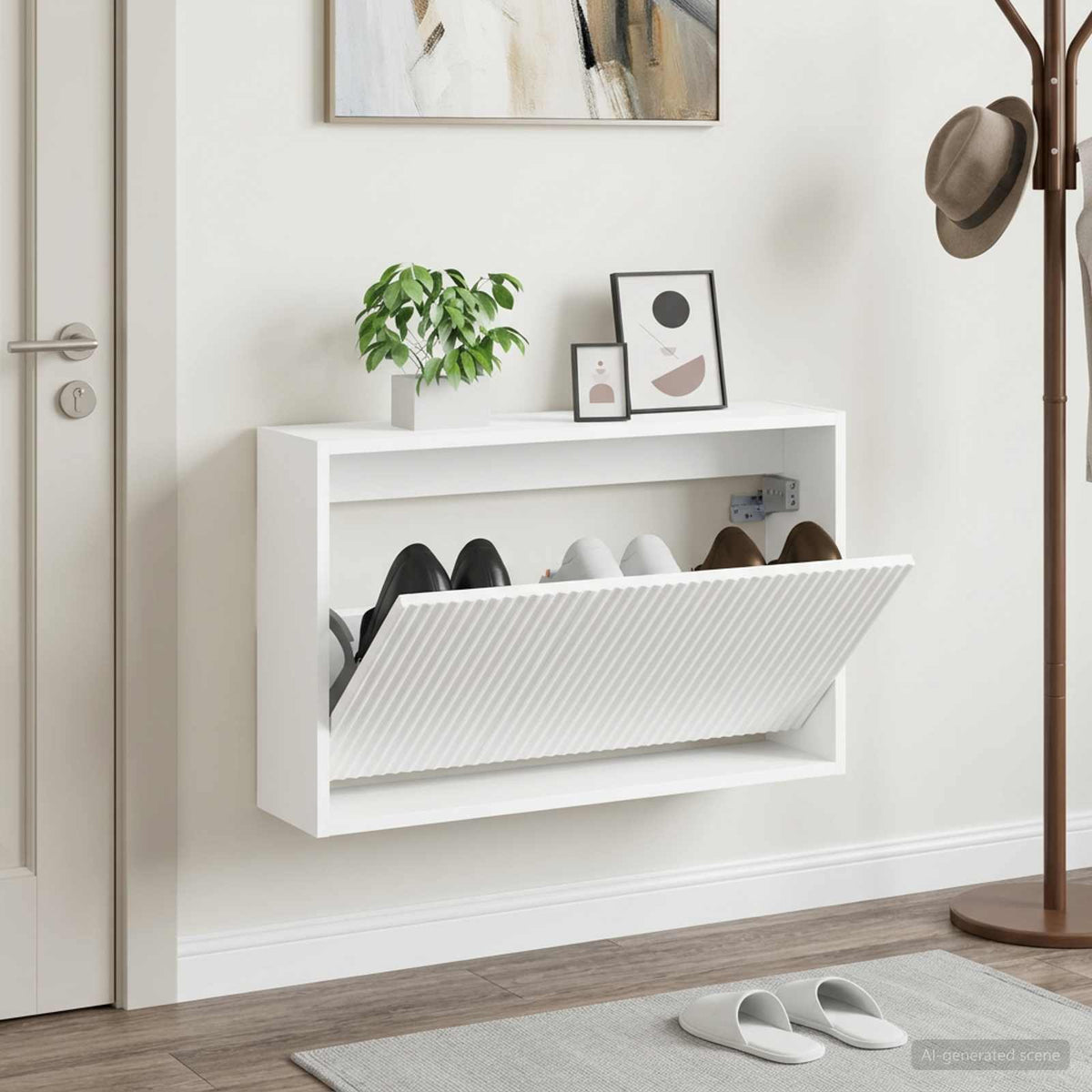 Wall-Mounted Shoe Cabinet ARNHEM 71 x 17 x 43 cm White