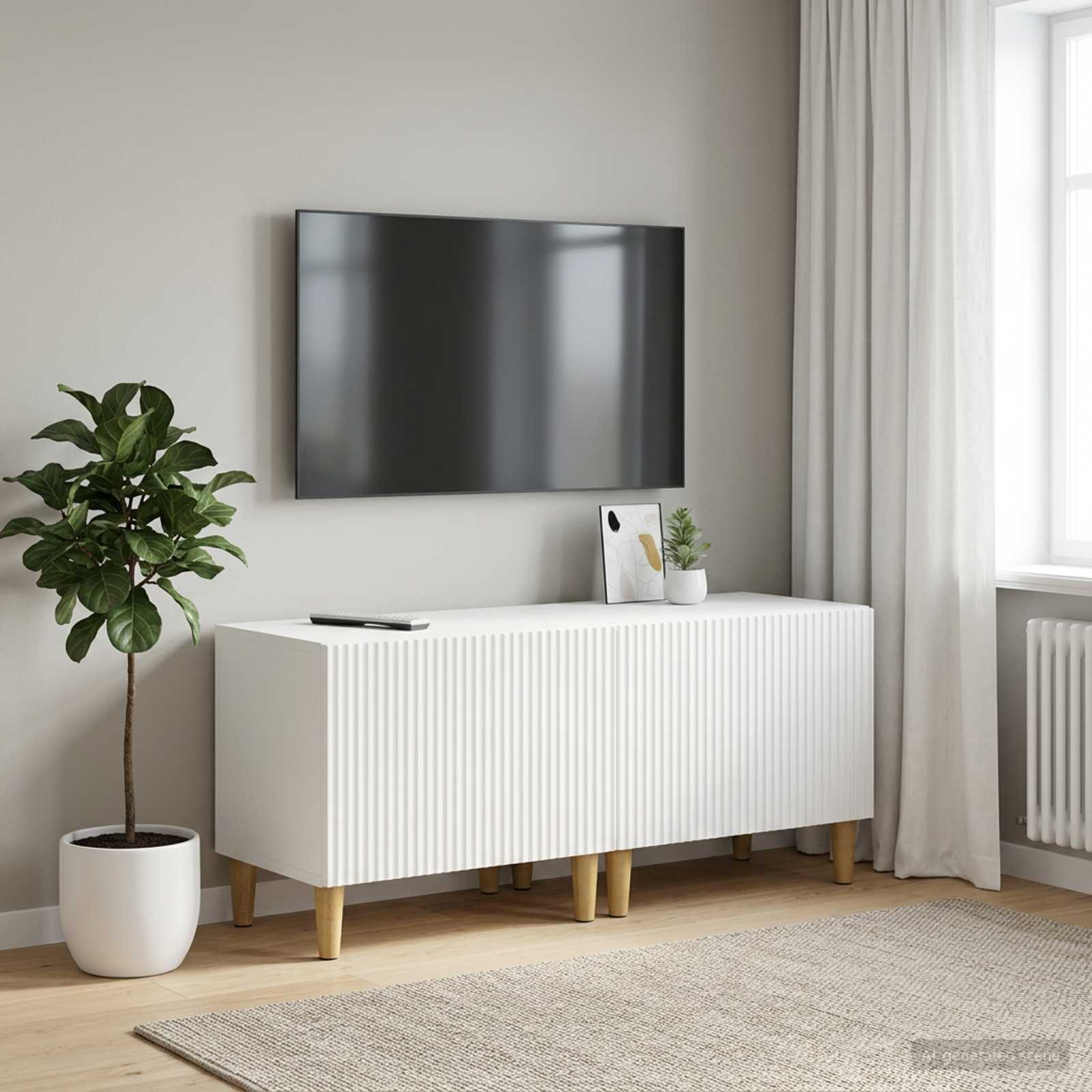 TV Cabinet White Engineered Wood
