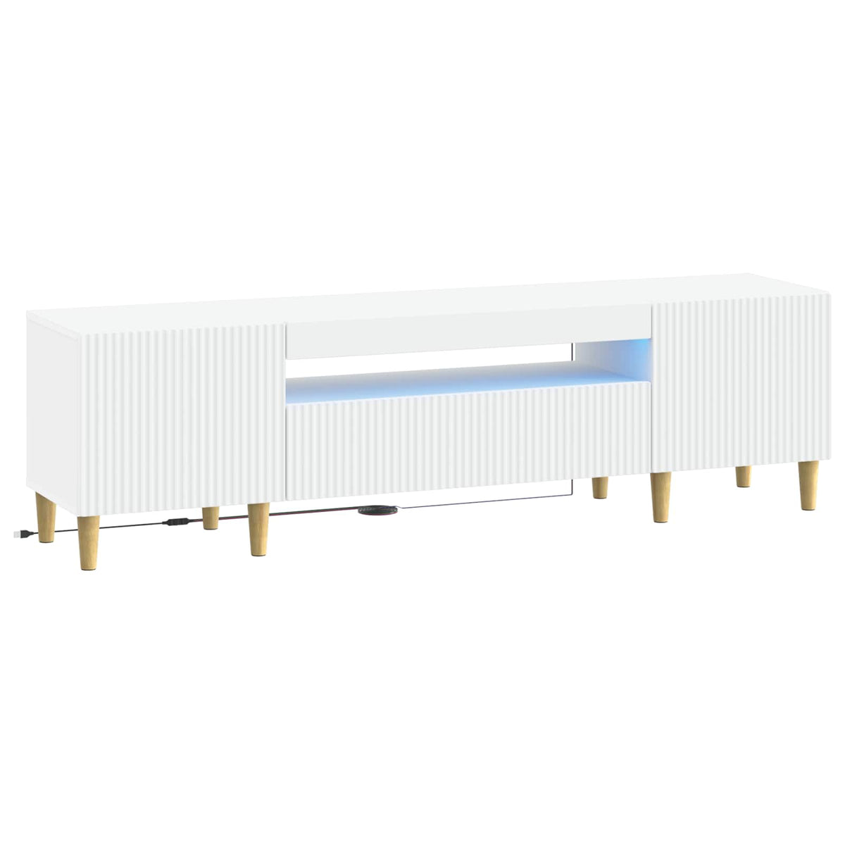 LED TV Cabinet White Engineered Wood