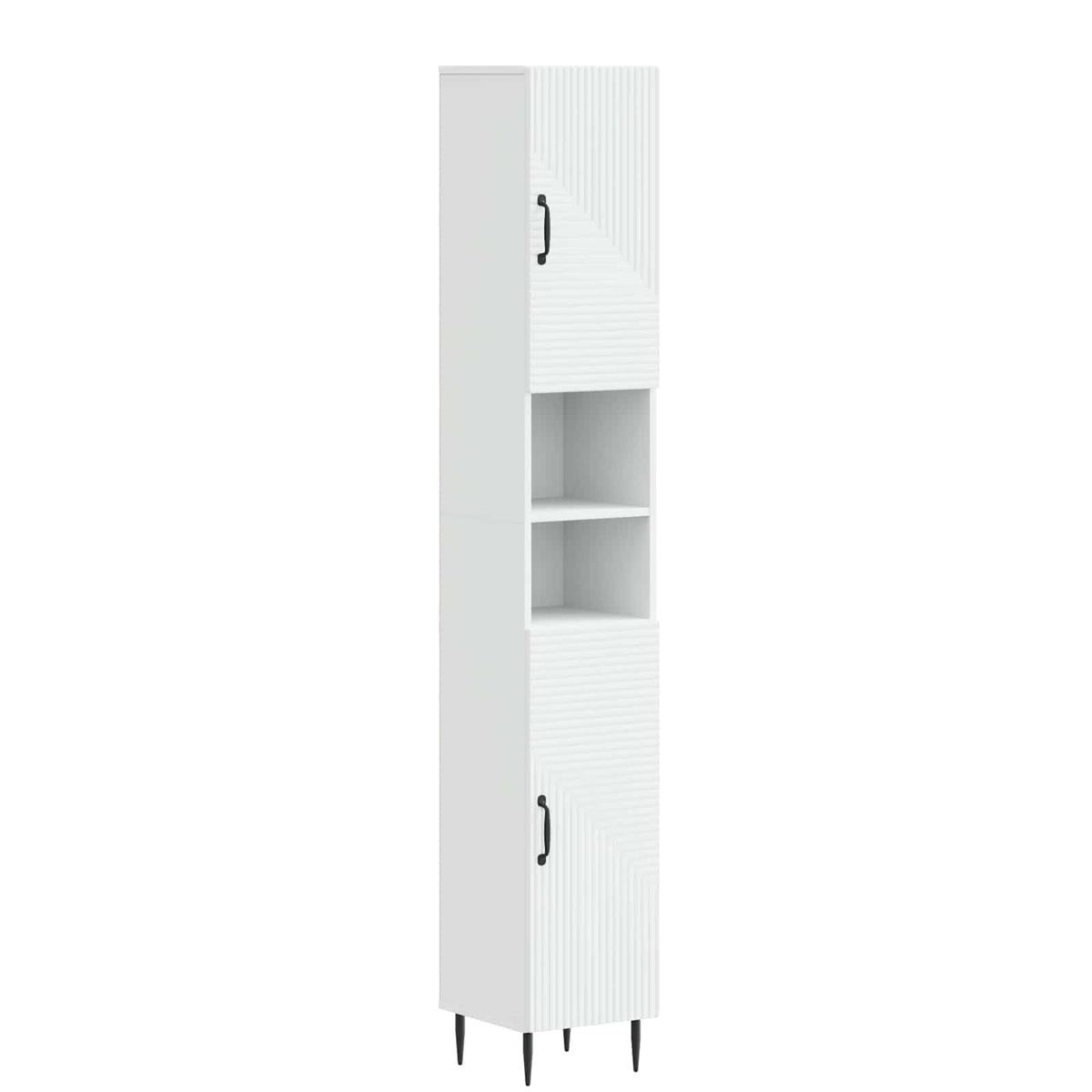 Bathroom Cabinet with Open Shelf HAARLEM White 30 x 31 x 190 cm