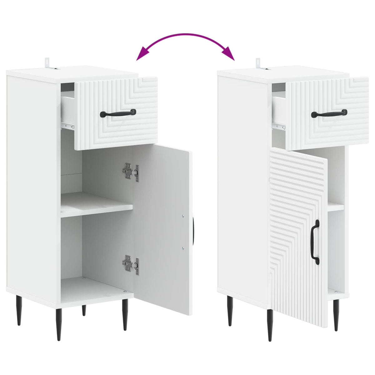 Bathroom Storage Cabinet HAARLEM White 30 x 31 x 80 cm