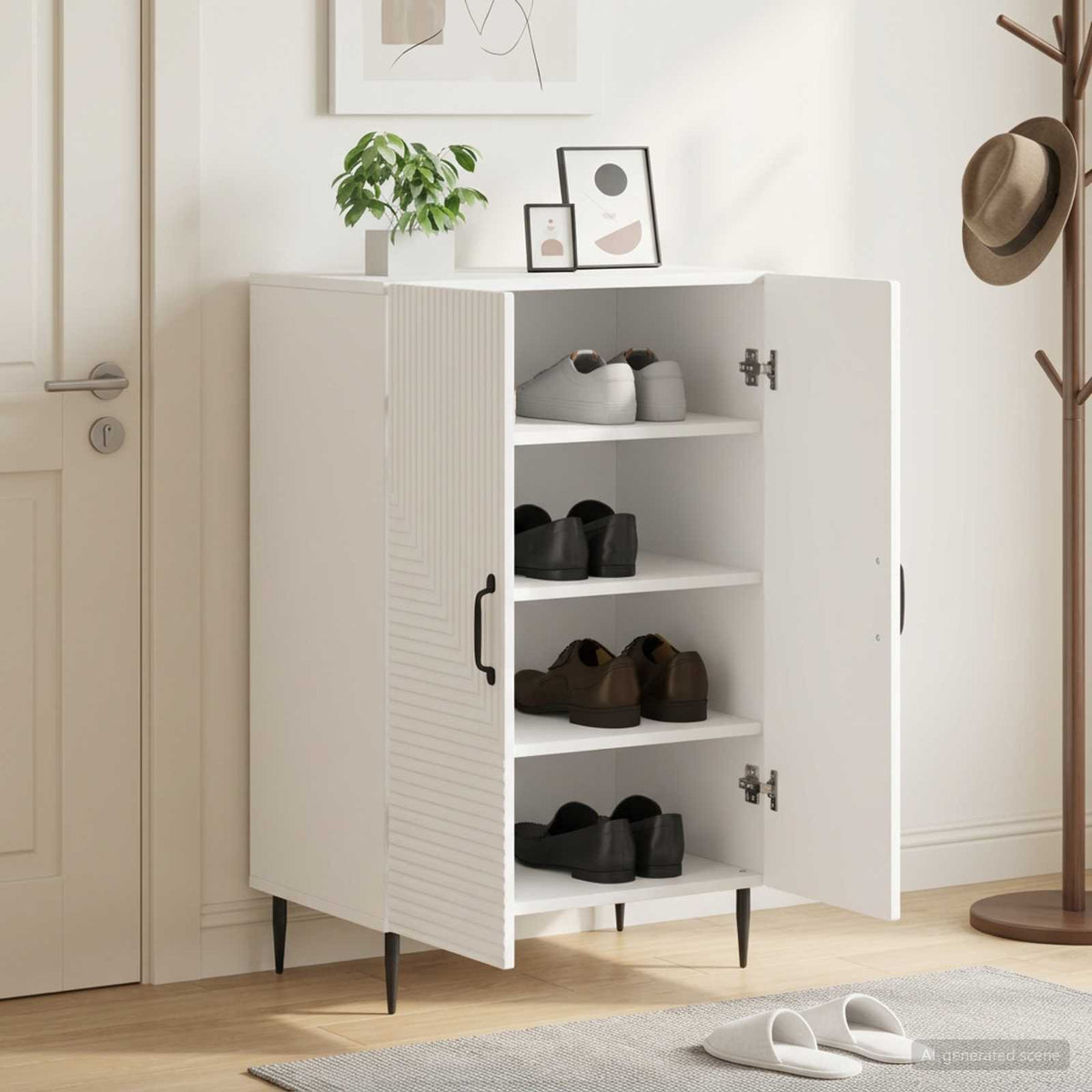 Shoe Cabinet HAARLEM 59.5 x 39.5 x 89.5 cm Engineered Wood