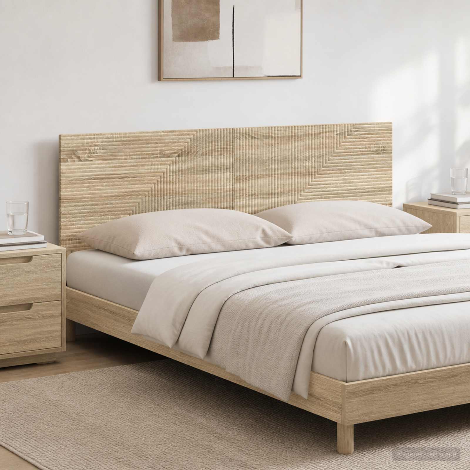 Wall-Mounted Headboard HAARLEM Sonoma Oak Engineered Wood