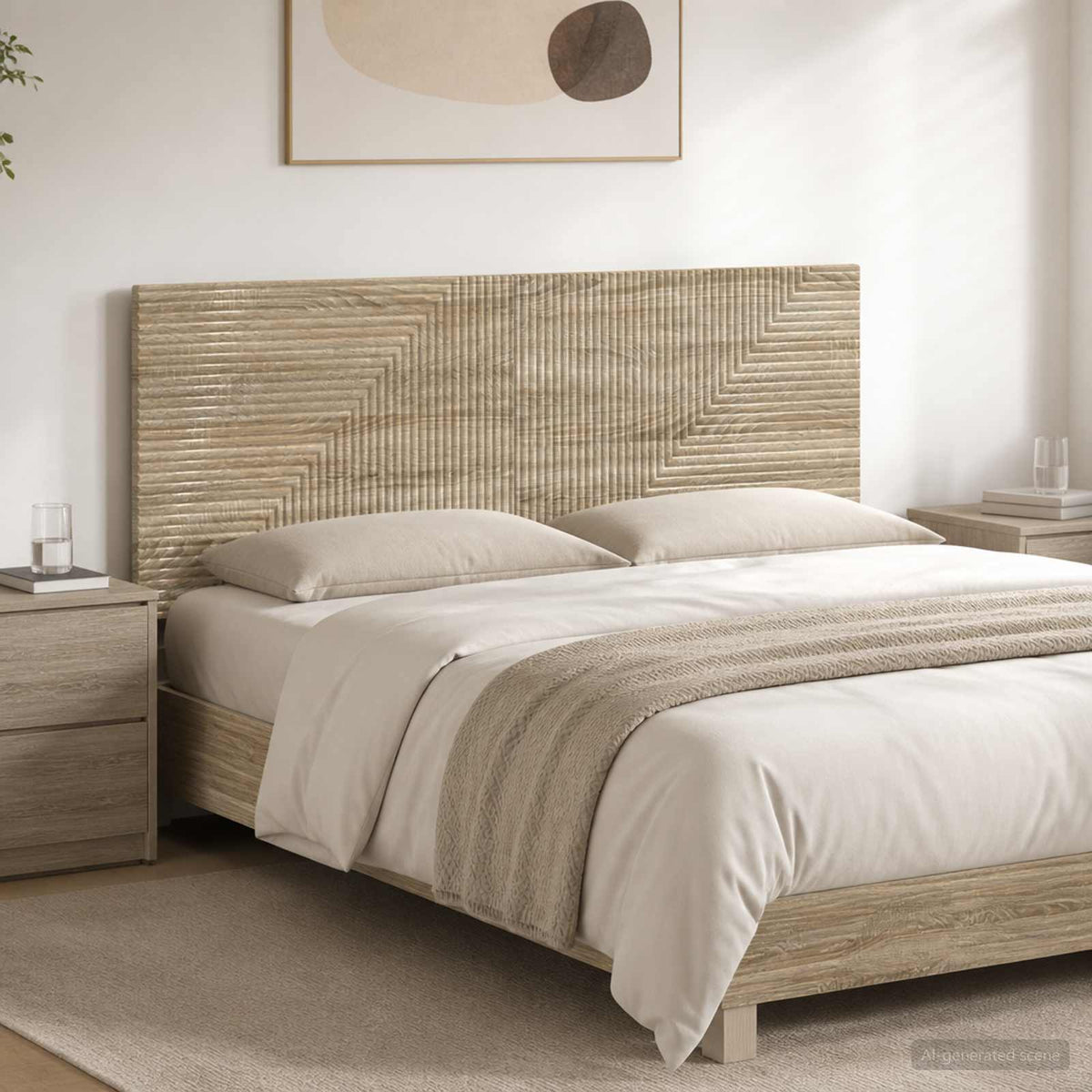 Wall-Mounted Headboard HAARLEM Sonoma Oak Engineered Wood