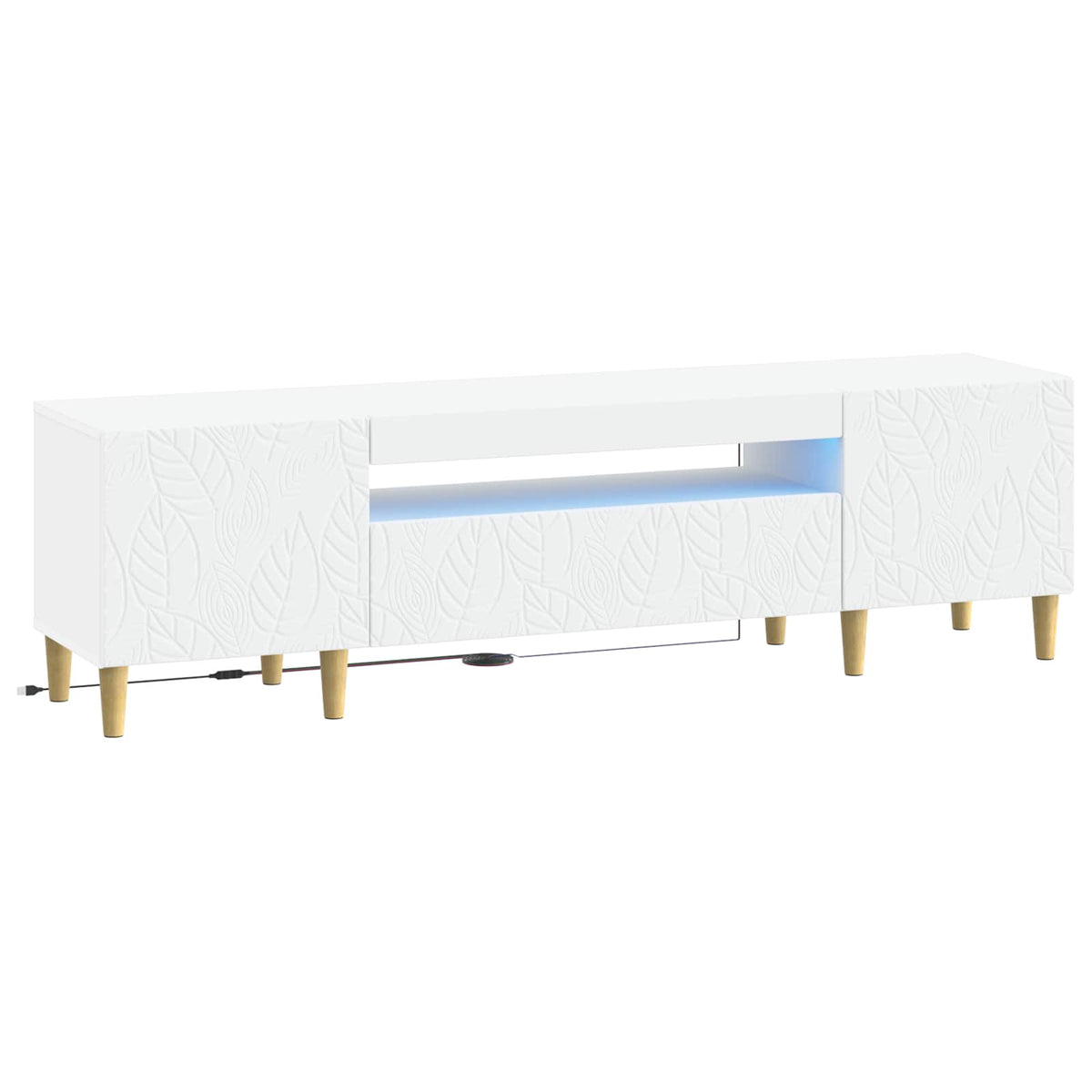 LED TV Cabinet DELFT 153 x 35 x 43 cm White Engineered Wood