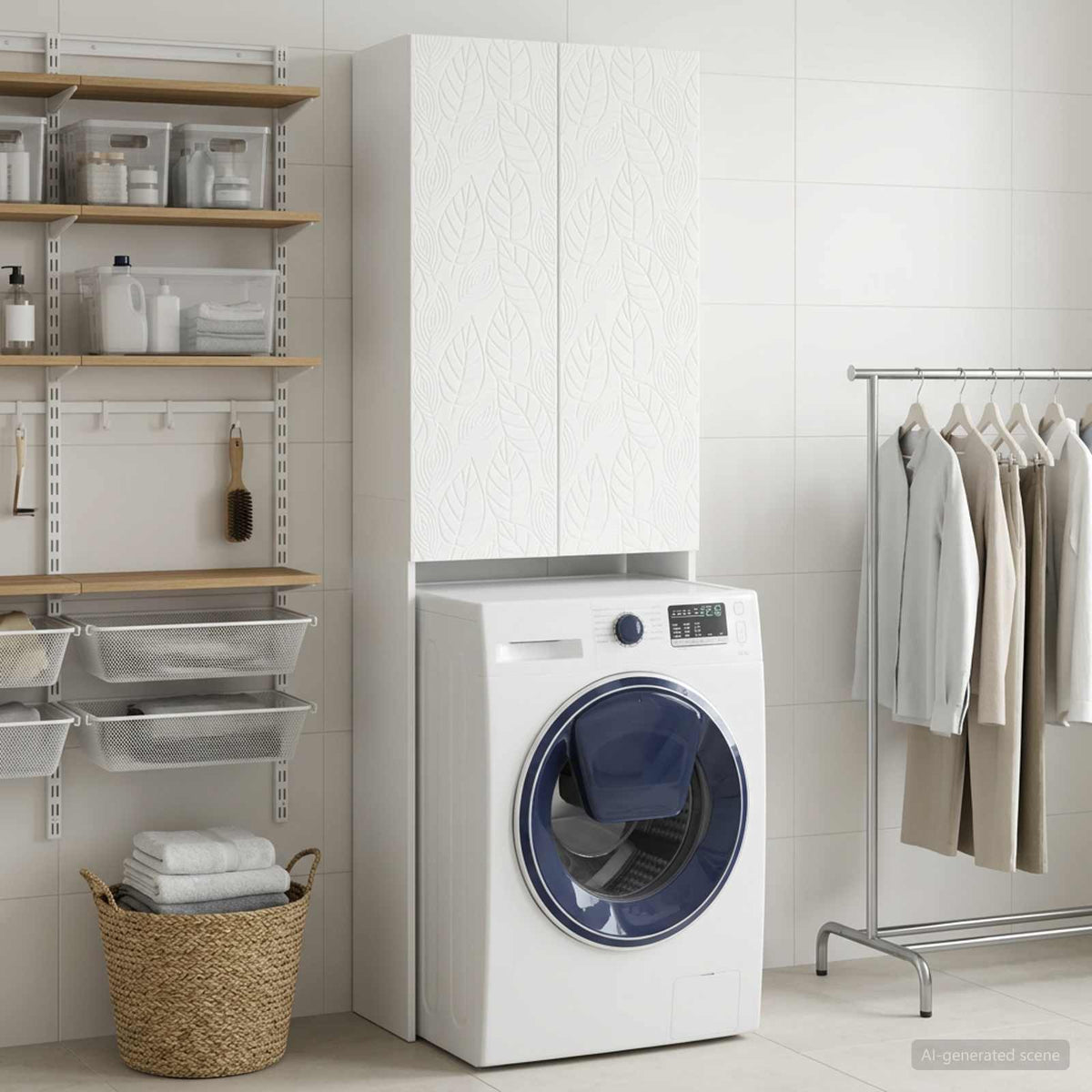 Toilet Cabinet DELFT White 66 x 25.5 x 190 cm Engineered Wood
