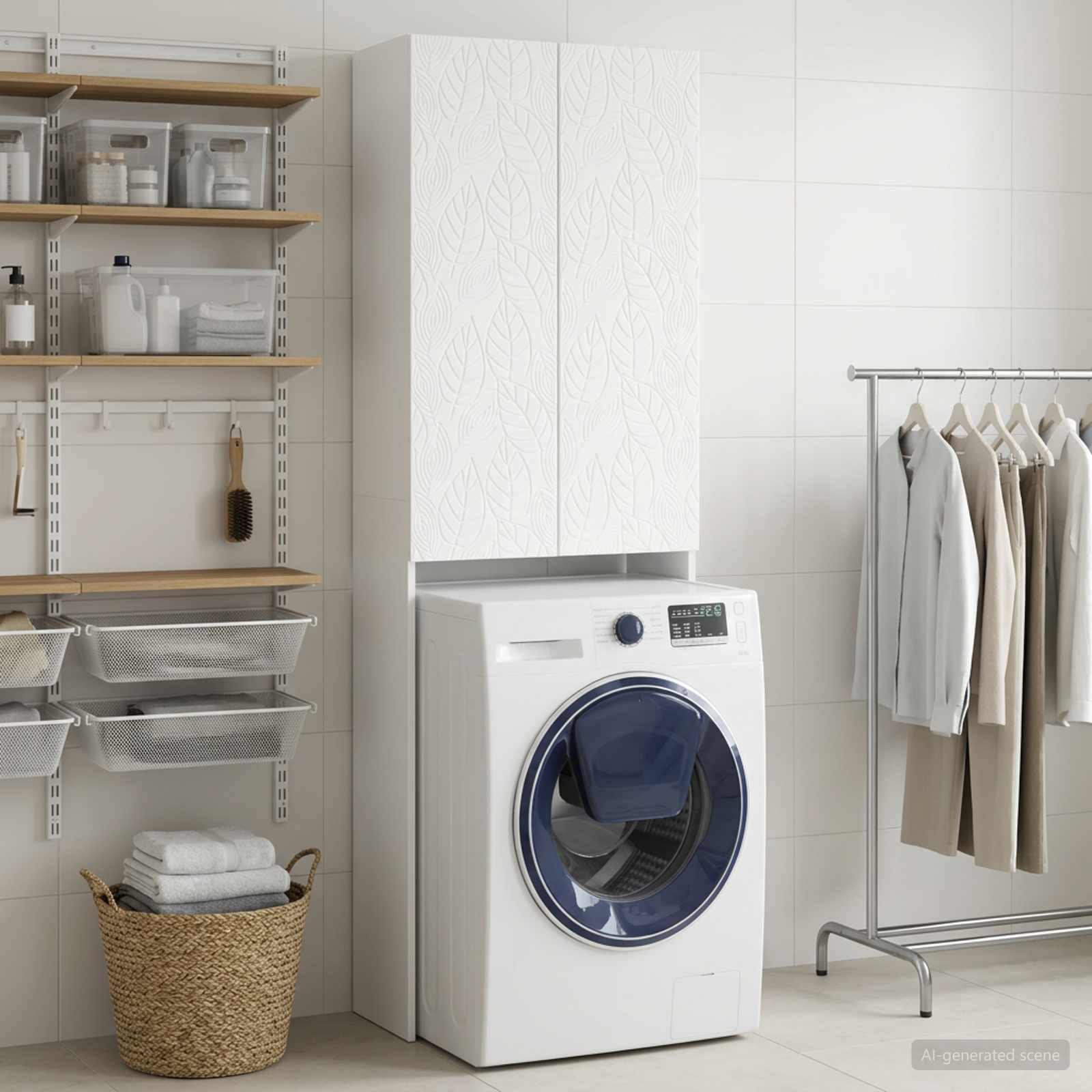 Toilet Cabinet DELFT White 66 x 25.5 x 190 cm Engineered Wood