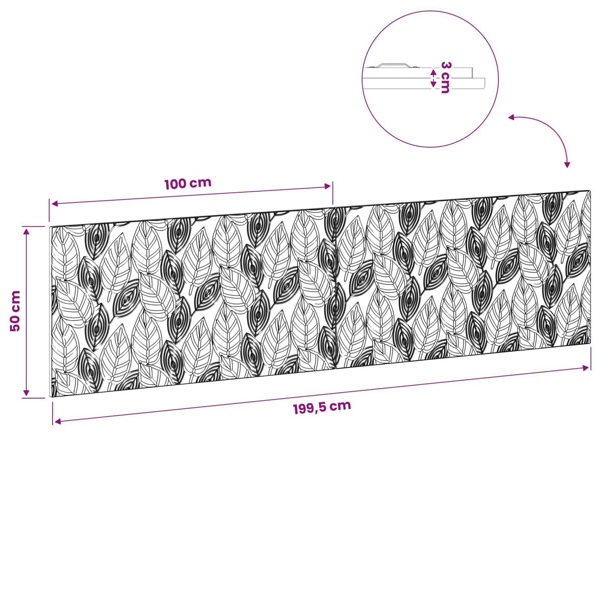 Wall-Mounted Headboard DELFT Sonoma Oak Engineered Wood