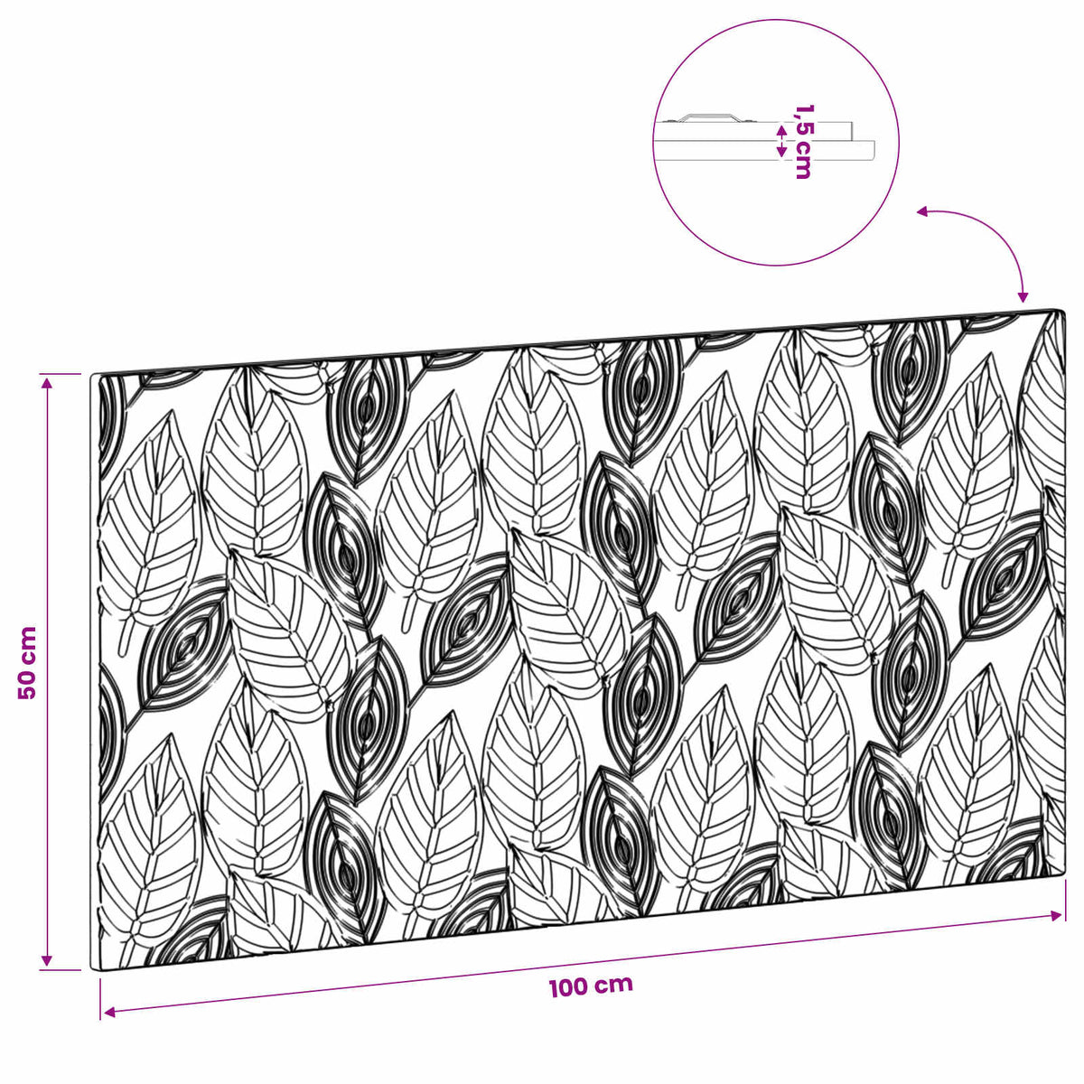 Wall-Mounted Headboard DELFT Sonoma Oak Engineered Wood