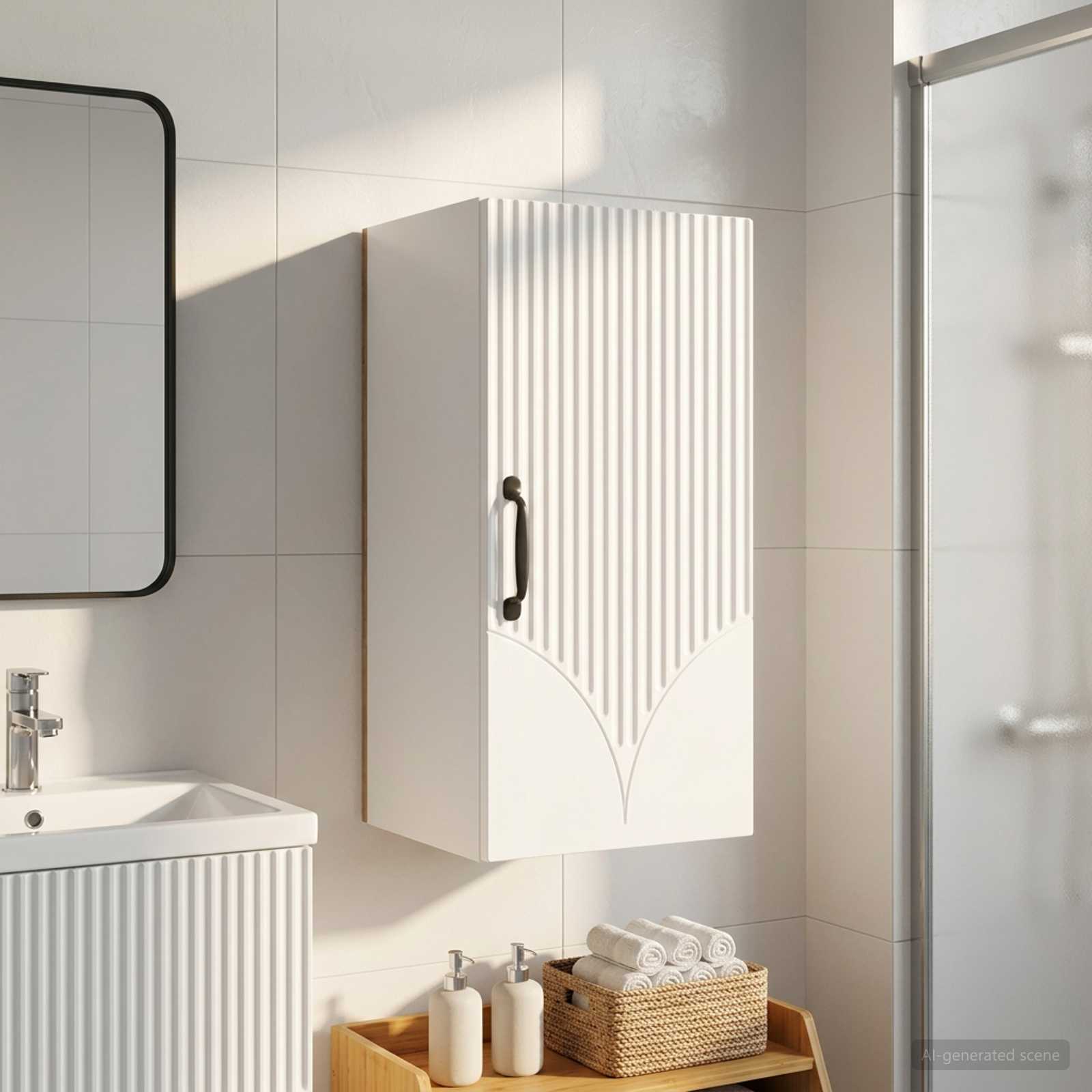 Bathroom Wall Cabinet HOORN White 30 x 31 x 59 cm