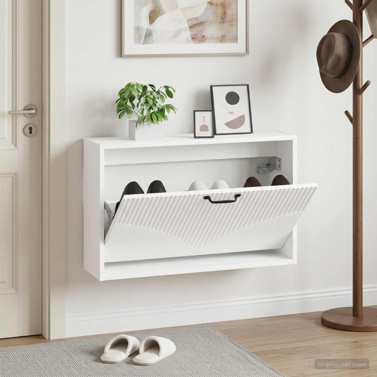 Wall-Mounted Shoe Cabinet HOORN 71 x 17 x 43 cm Engineered Wood