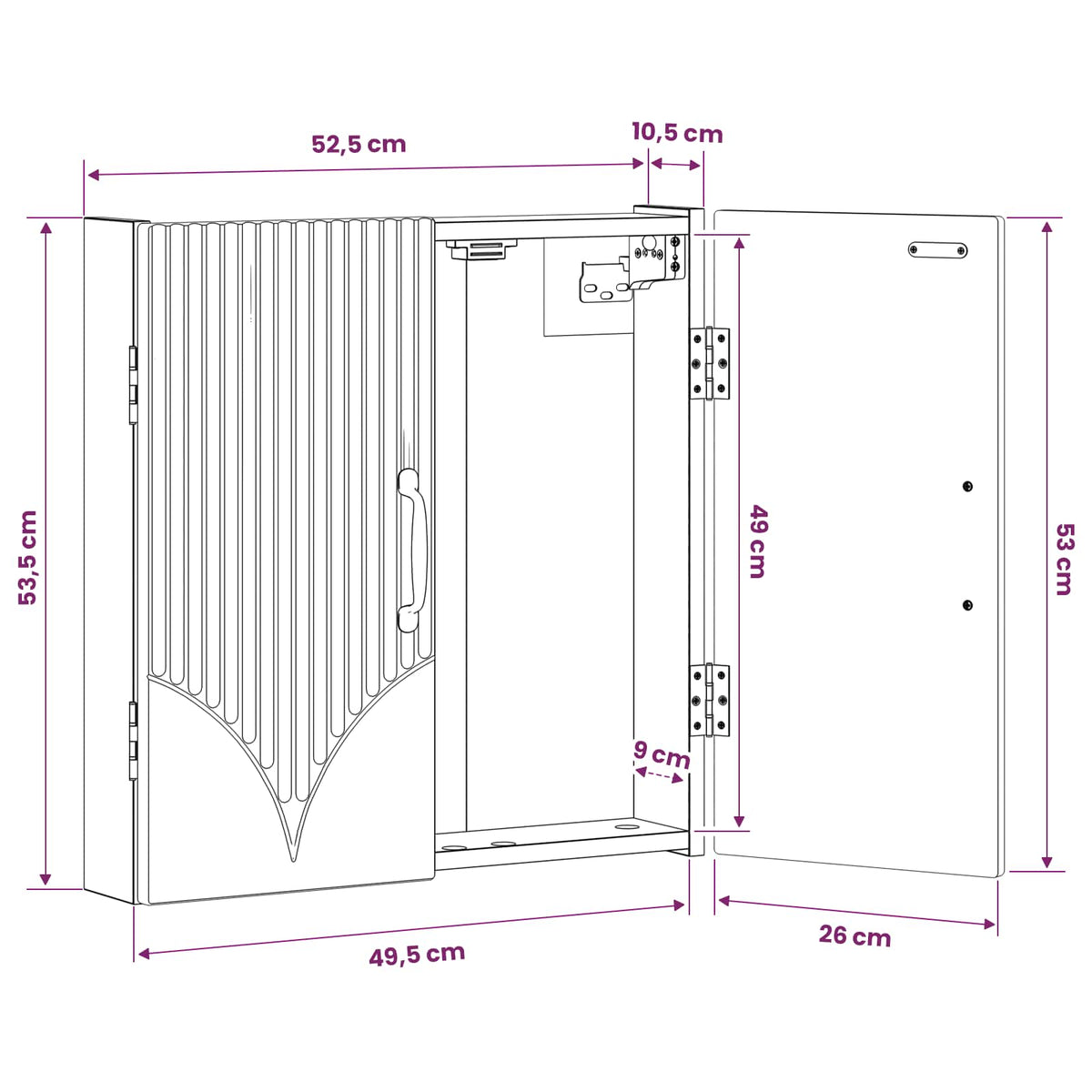 Dartboard Cabinet HOORN White 52.5 x 10.5 x 53.5 cm