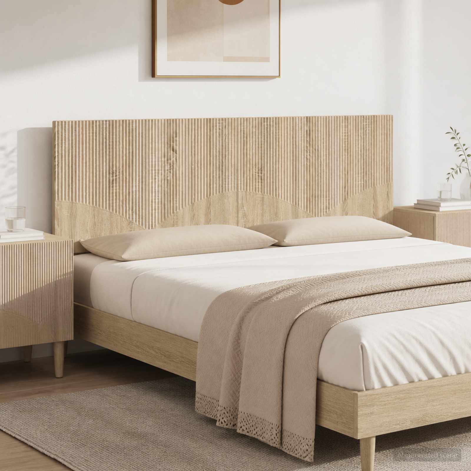Wall-Mounted Headboard HOORN Sonoma Oak Engineered Wood