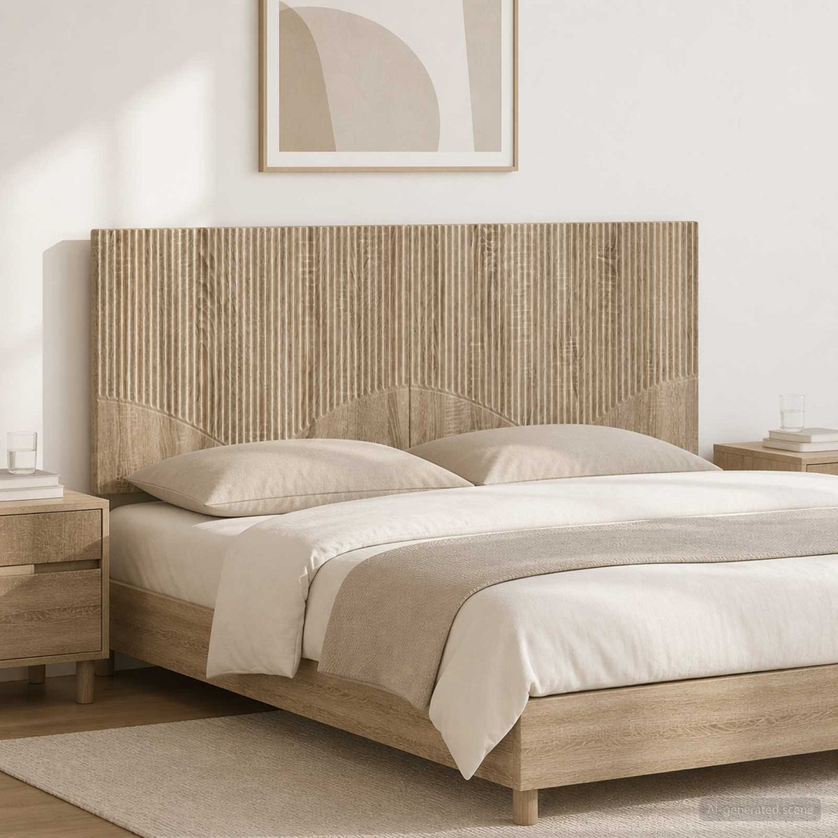 Wall-Mounted Headboard HOORN Sonoma Oak Engineered Wood