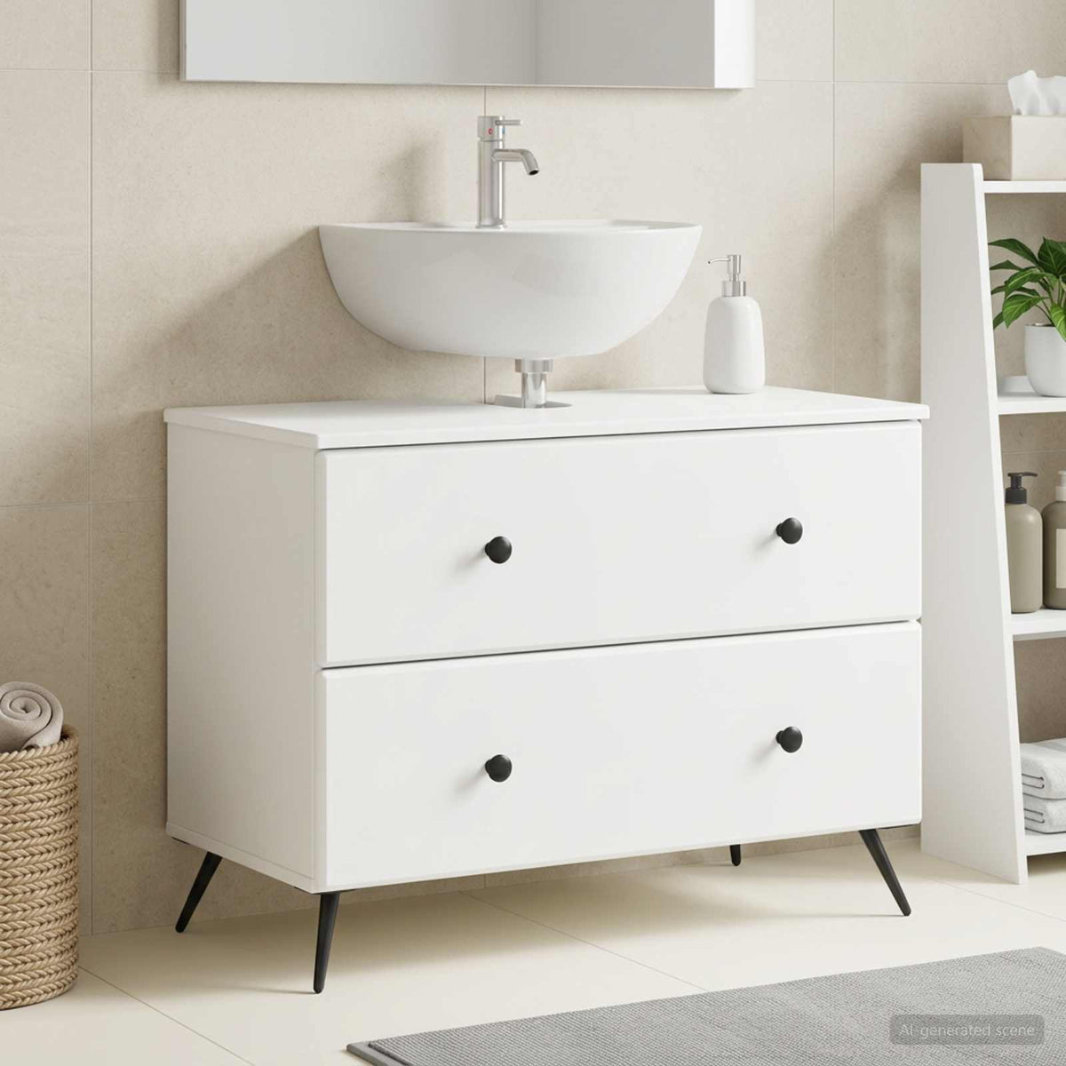 Bathroom Sink Cabinet BREDA White 82 x 41 x 59 cm
