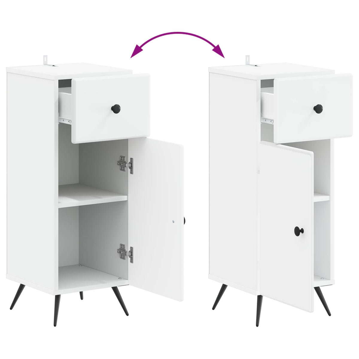 Bathroom Storage Cabinet BREDA White 30 x 31 x 80 cm
