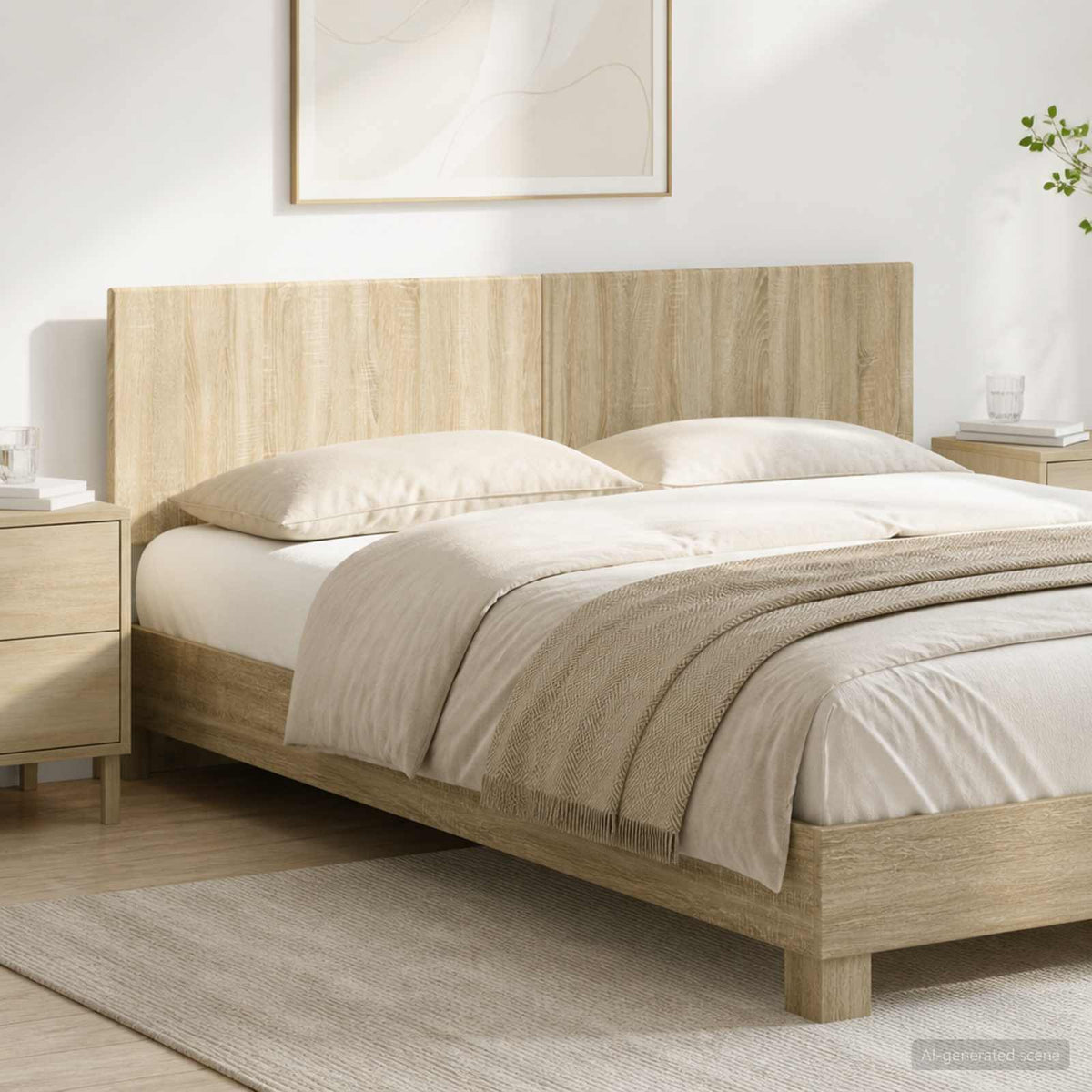 Wall-Mounted Headboard BREDA Sonoma Oak Engineered Wood