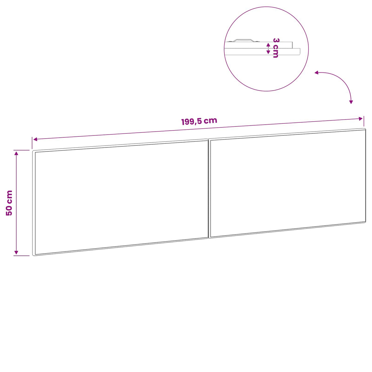 Wall-Mounted Headboard BREDA Sonoma Oak Engineered Wood