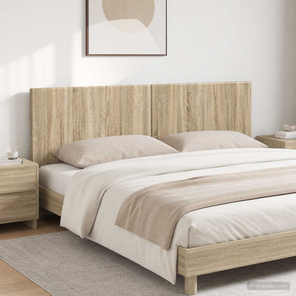 Wall-Mounted Headboard BREDA Sonoma Oak Engineered Wood