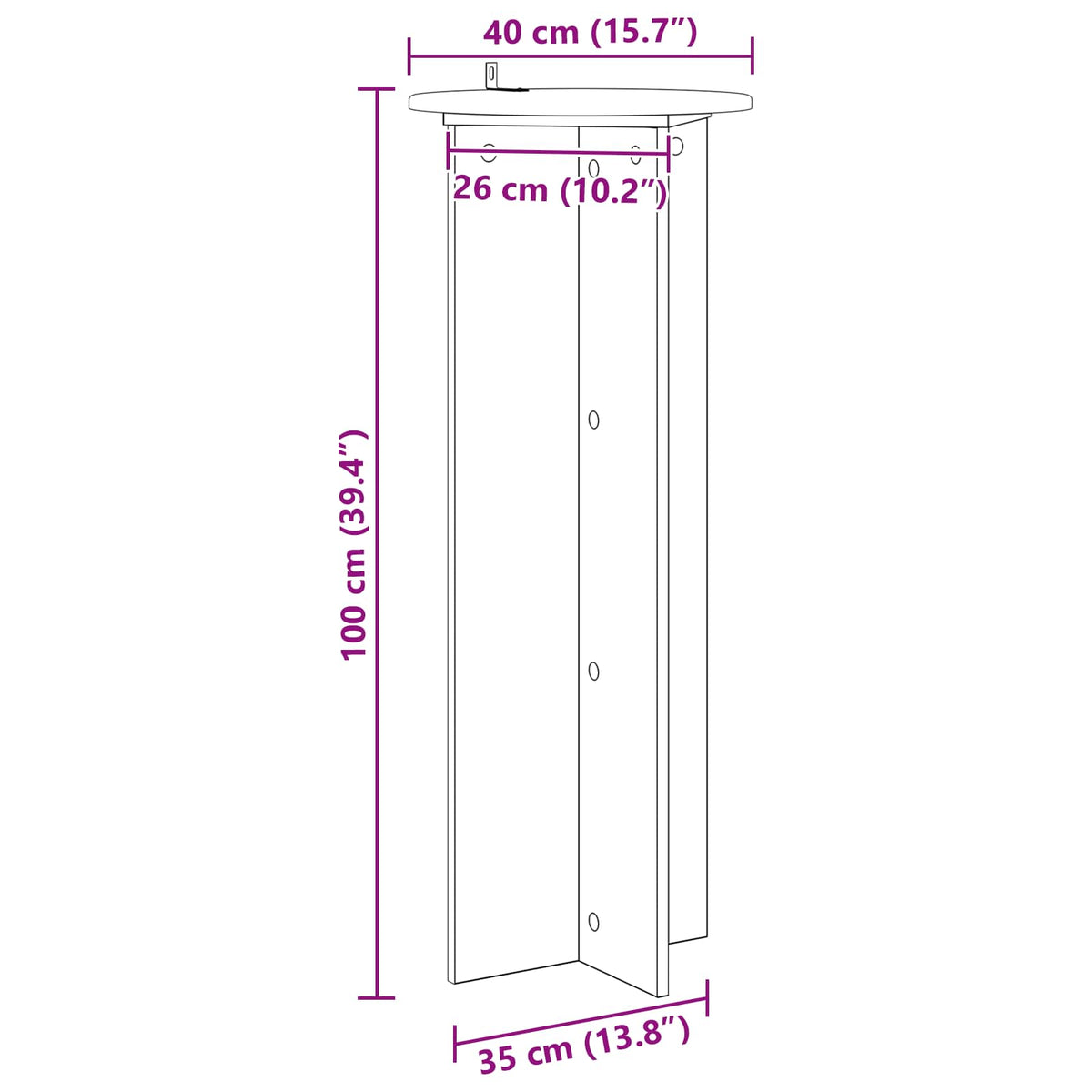 Plant Stand 2 pcs White Ø40 x 100 cm Engineered Wood