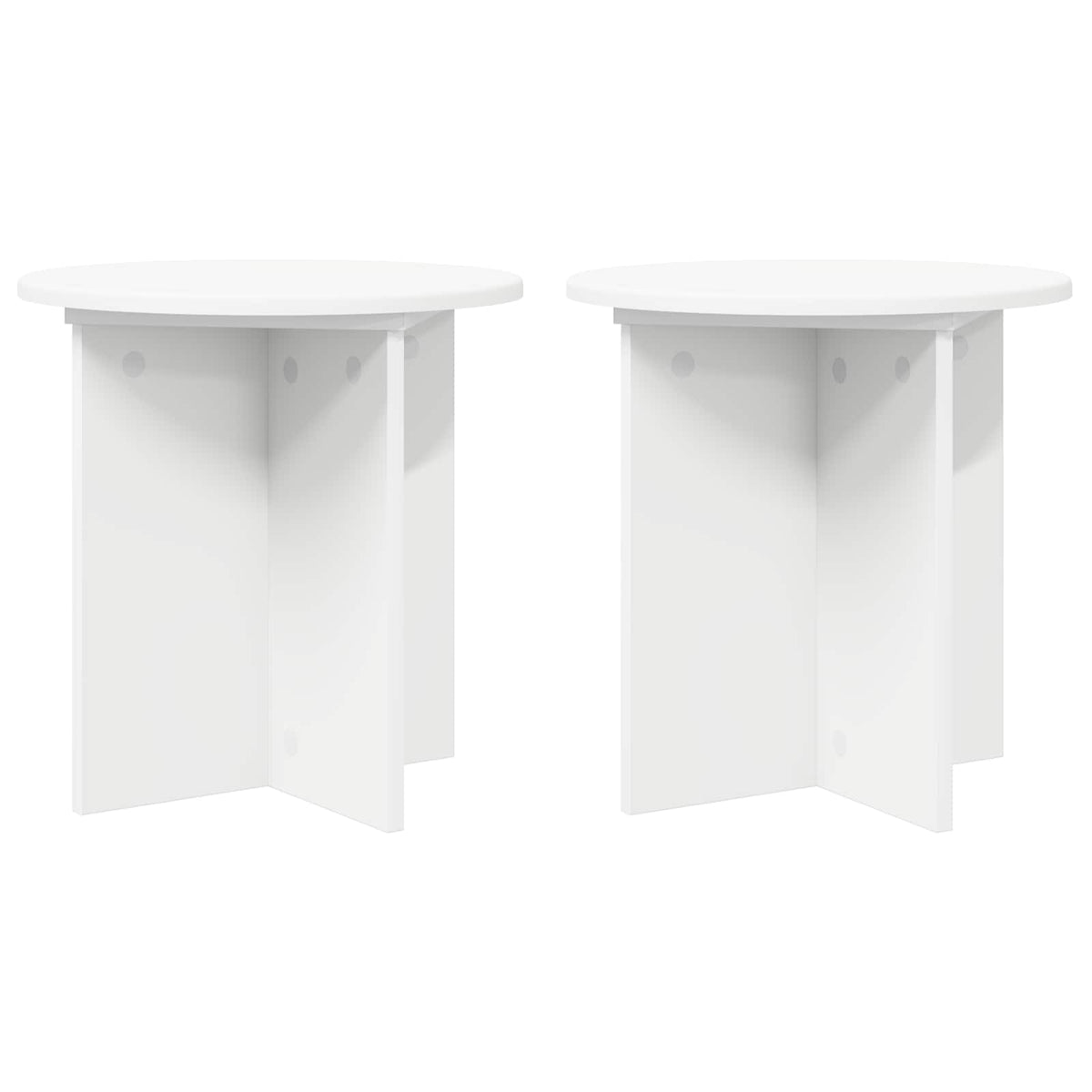 Plant Stand 2 pcs White Ø40 x 40 cm Engineered Wood