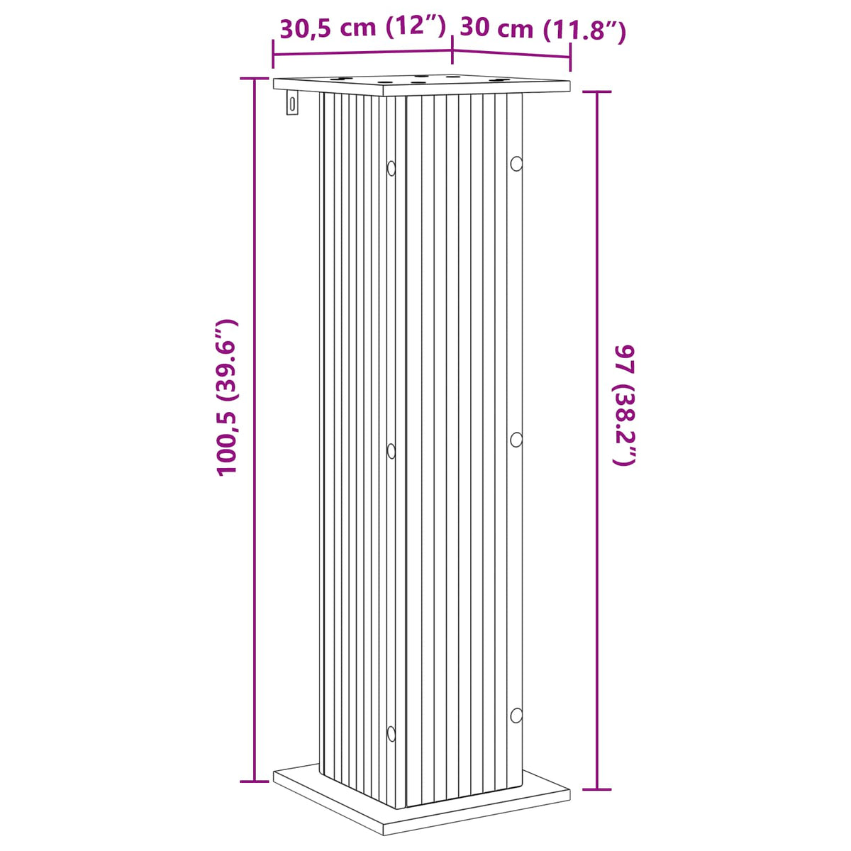 Plant Stand 2 pcs White 30.5 x 30 x 100.5 cm Engineered Wood