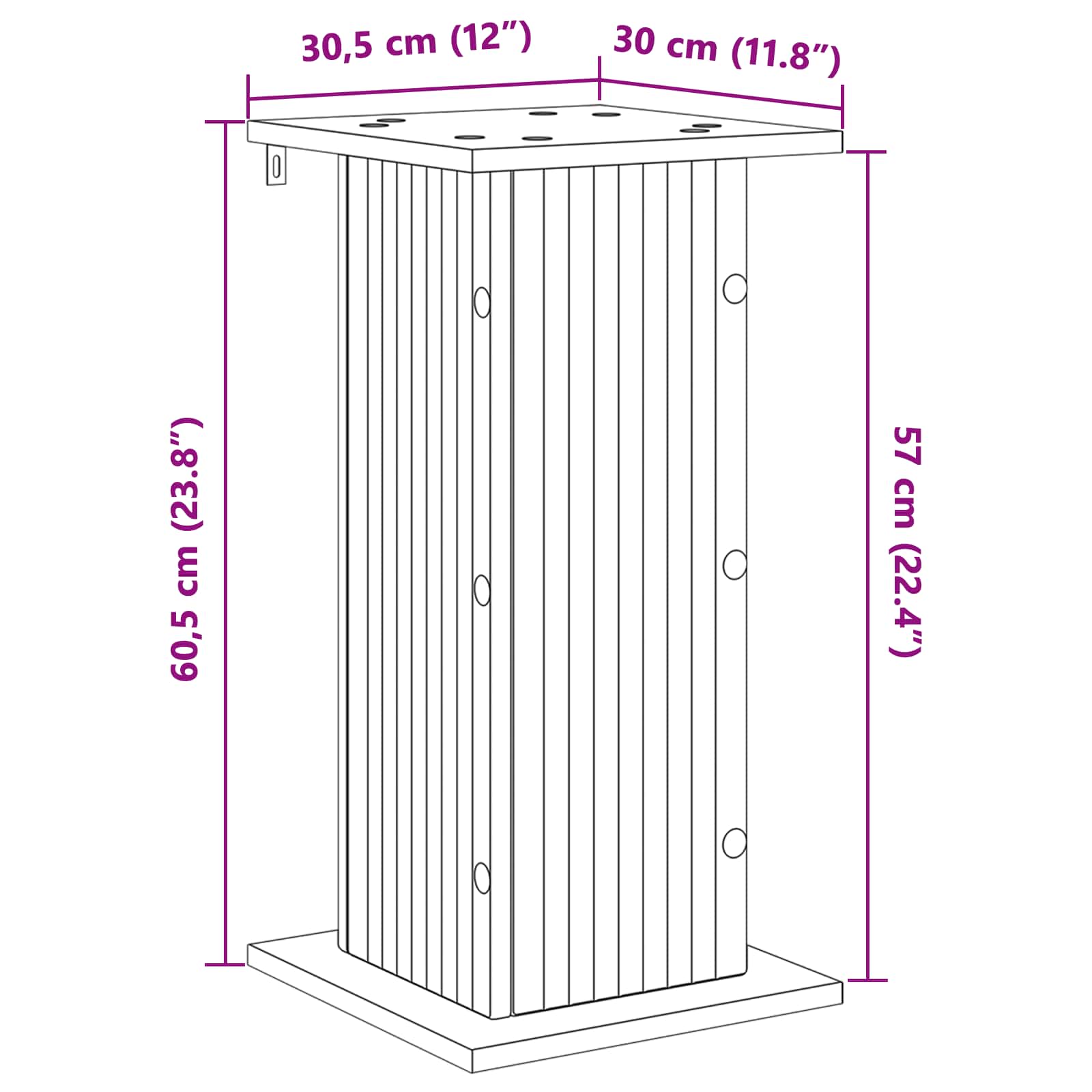 Plant Stand 2 pcs White 30.5 x 30 x 60.5 cm Engineered Wood