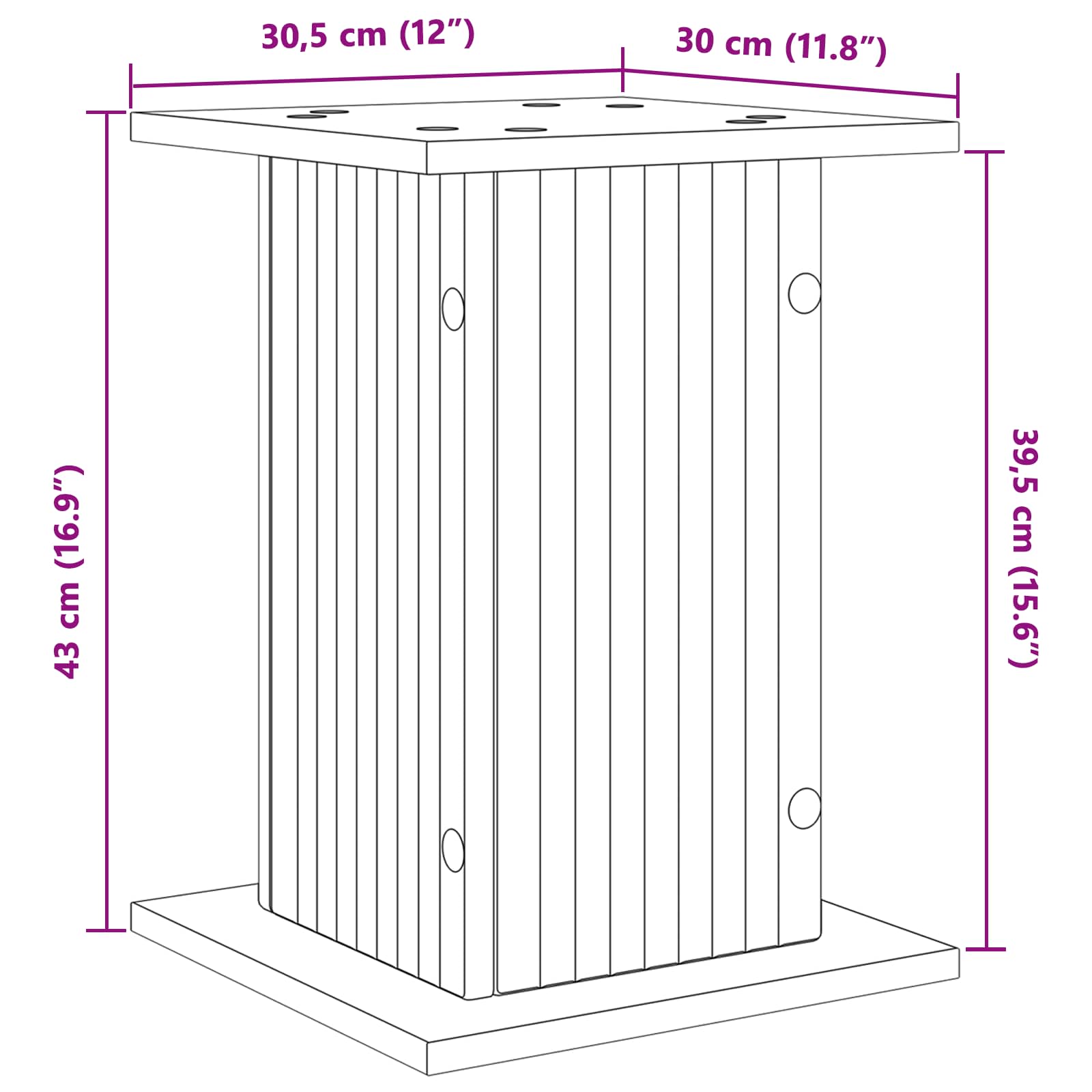 Plant Stand 2 pcs White 30.5 x 30 x 43 cm Engineered Wood
