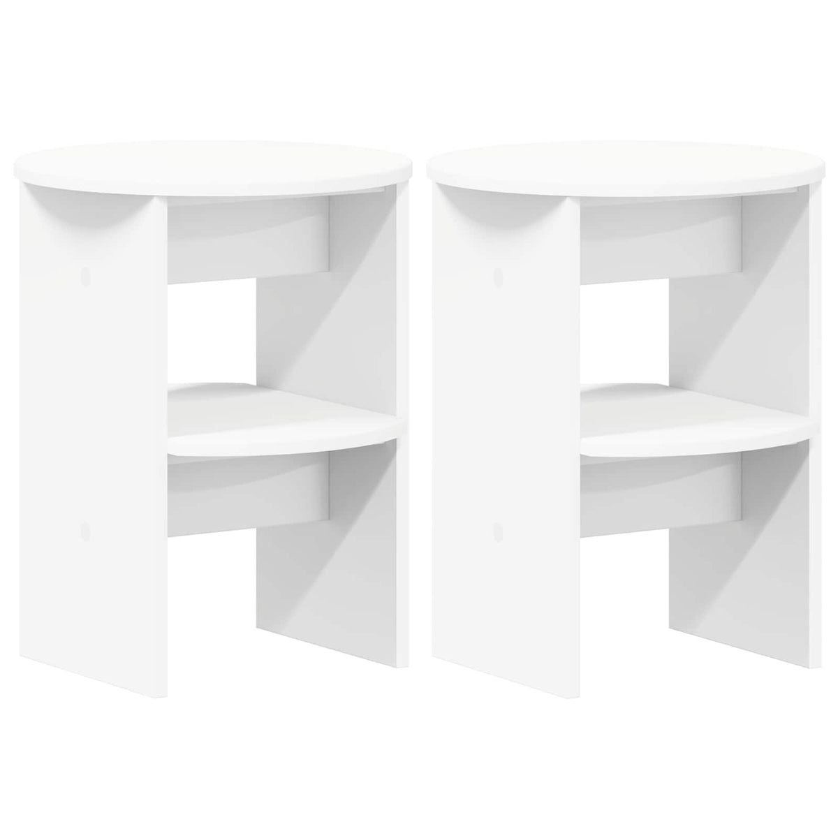 Side Cabinet 2 pcs White Ø40 x 50 cm Engineered Wood