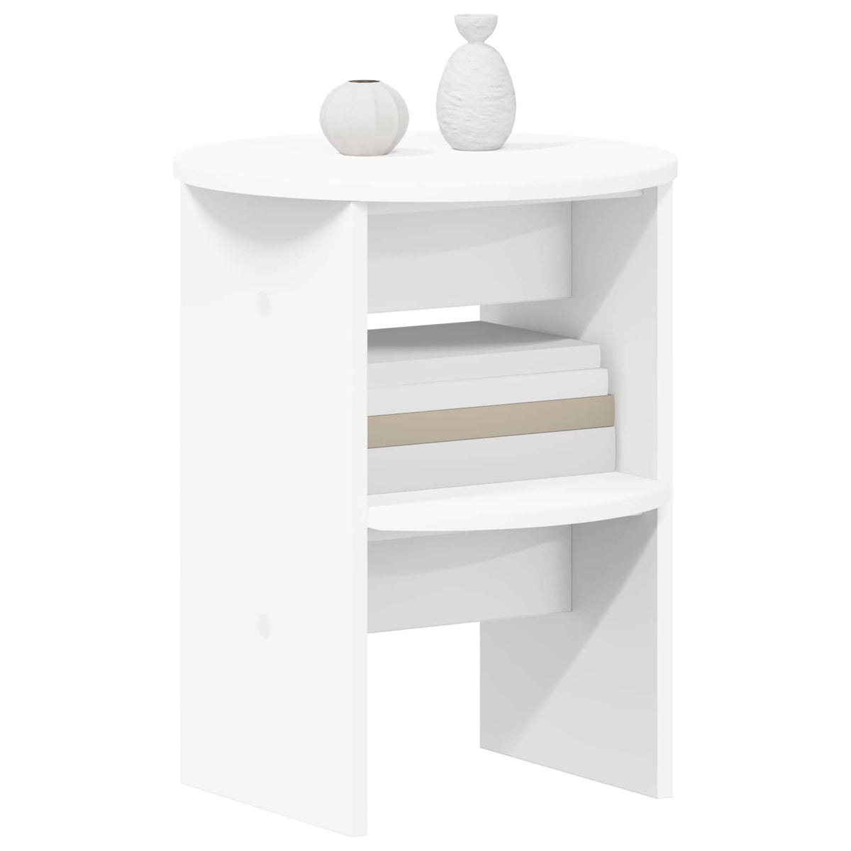 Side Cabinet 2 pcs White Ø40 x 50 cm Engineered Wood