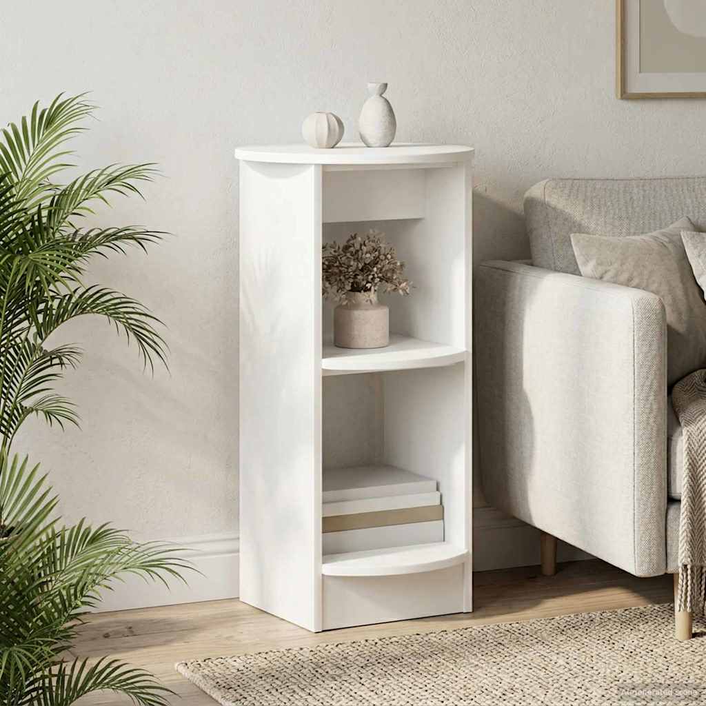 Side Cabinet White Engineered Wood