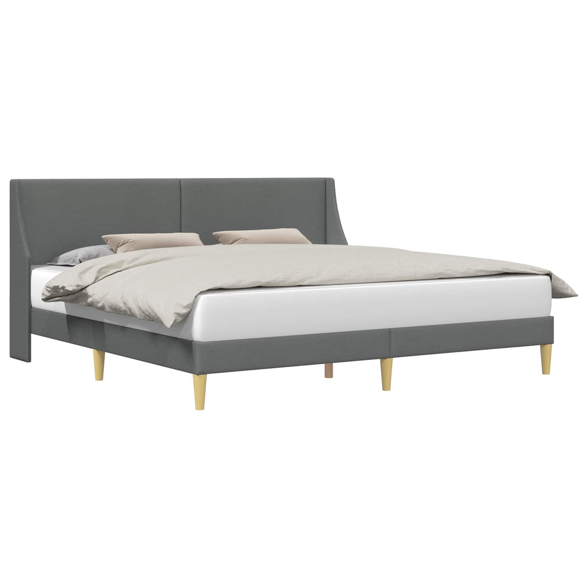 Bed Frame with Headboard Dark Grey connect plate