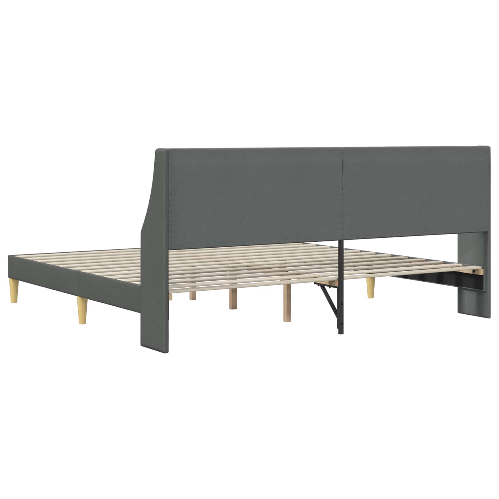 Bed Frame with Headboard Dark Grey connect plate