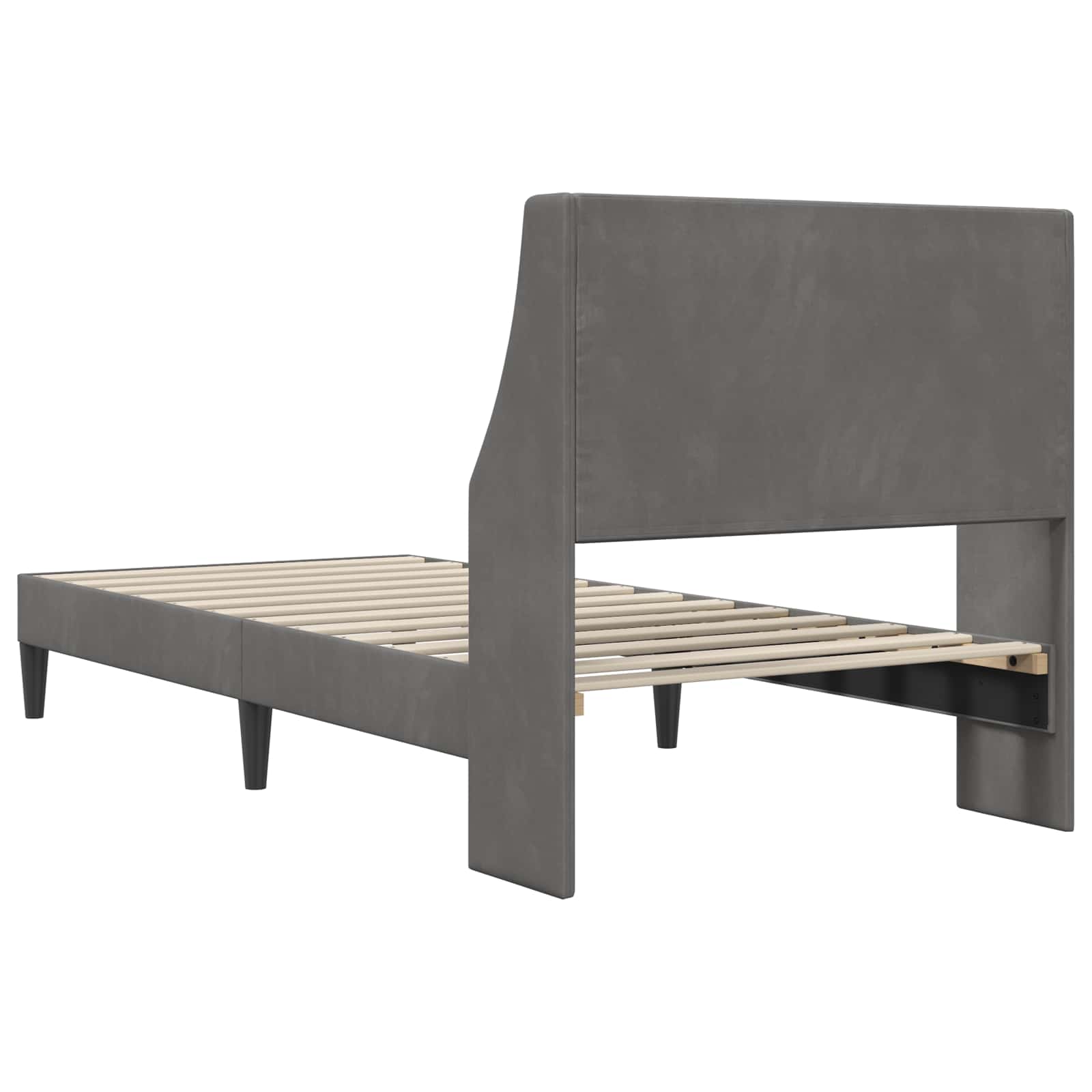Bed Frame with Headboard Dark Grey 90 x 190 cm Velvet