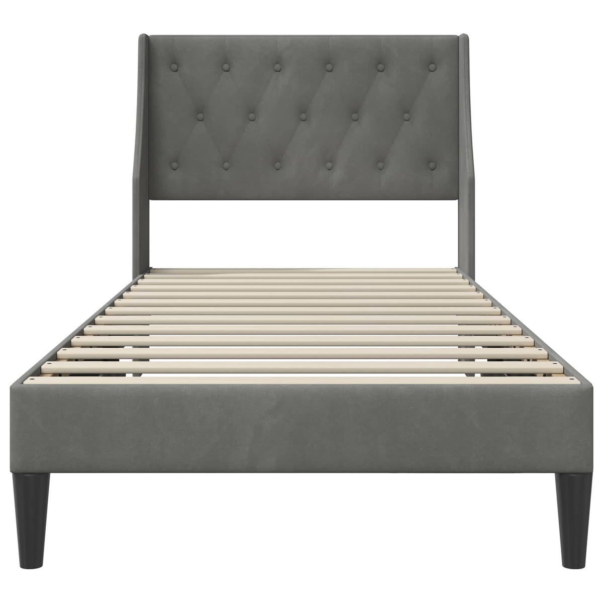 Bed Frame with Headboard Dark Grey 90 x 190 cm Velvet