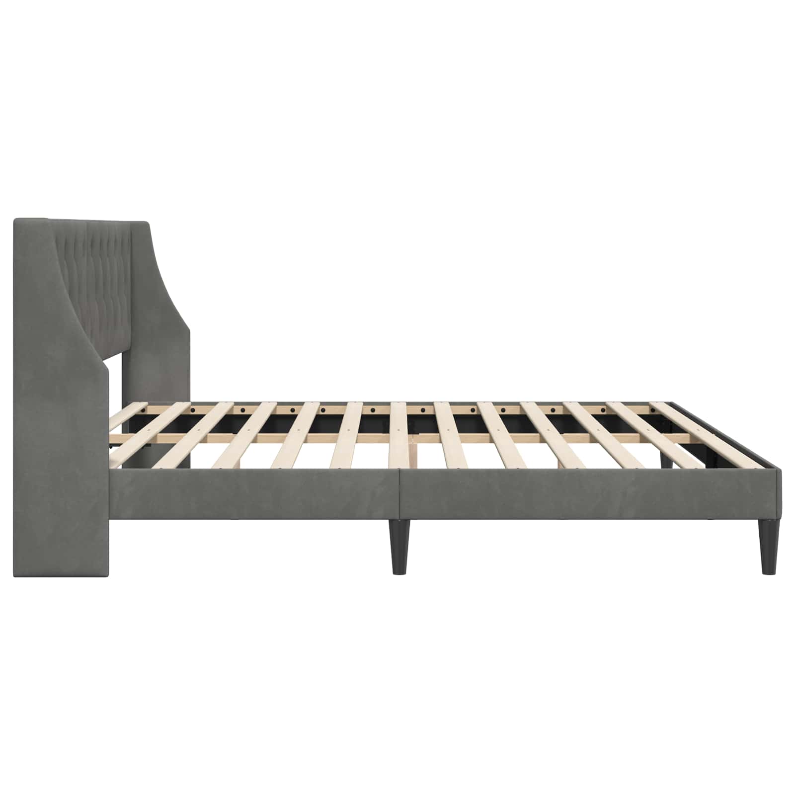 Bed Frame with Headboard Dark Grey 180 x 200 cm Velvet