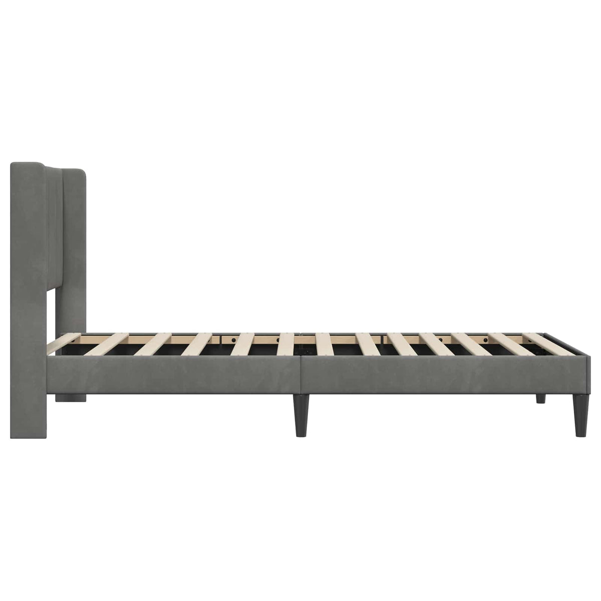 Bed Frame with Headboard Dark Grey 90 x 190 cm Velvet