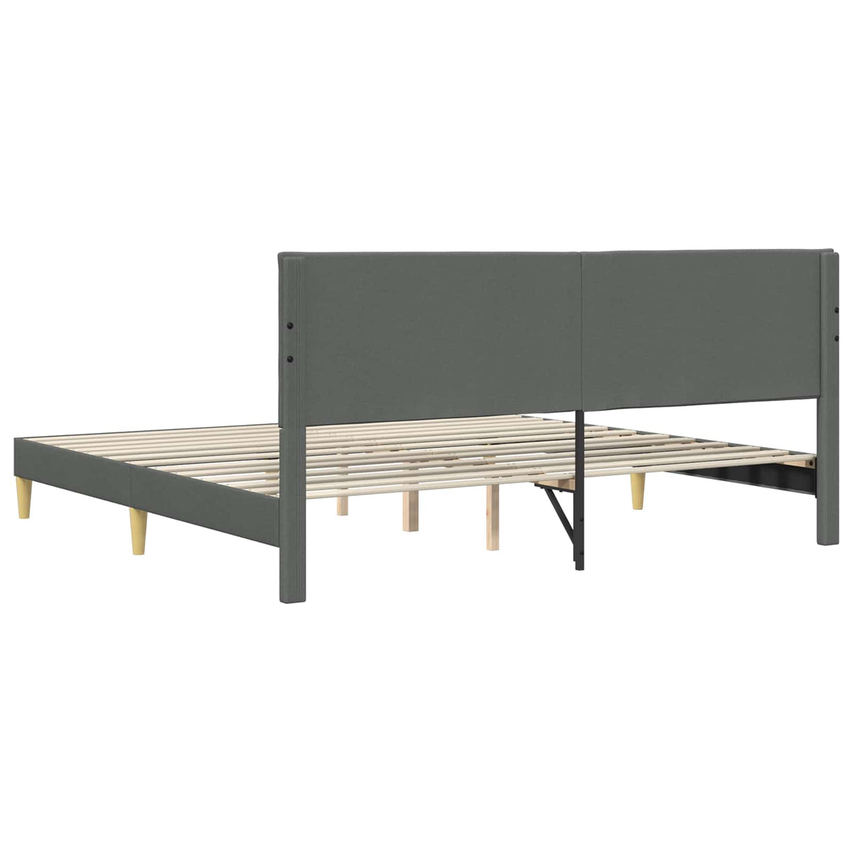 Bed Frame with Headboard Dark Grey 180 x 200 cm Fabric