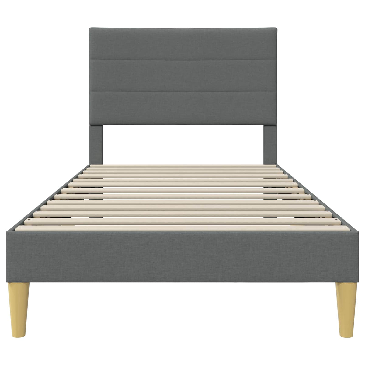 Bed Frame with Headboard Dark Grey 107 x 203 cm Fabric
