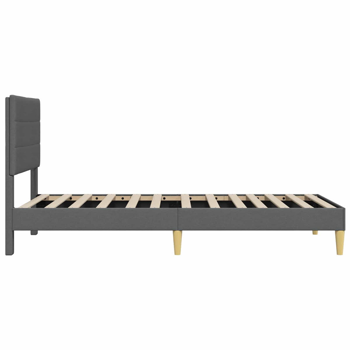 Bed Frame with Headboard Dark Grey 107 x 203 cm Fabric