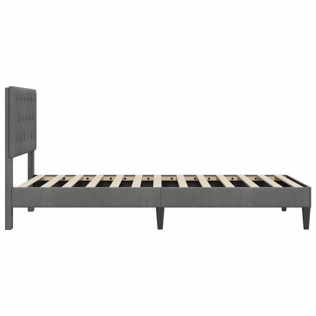 Bed Frame with Headboard Dark Grey 90 x 190 cm Velvet